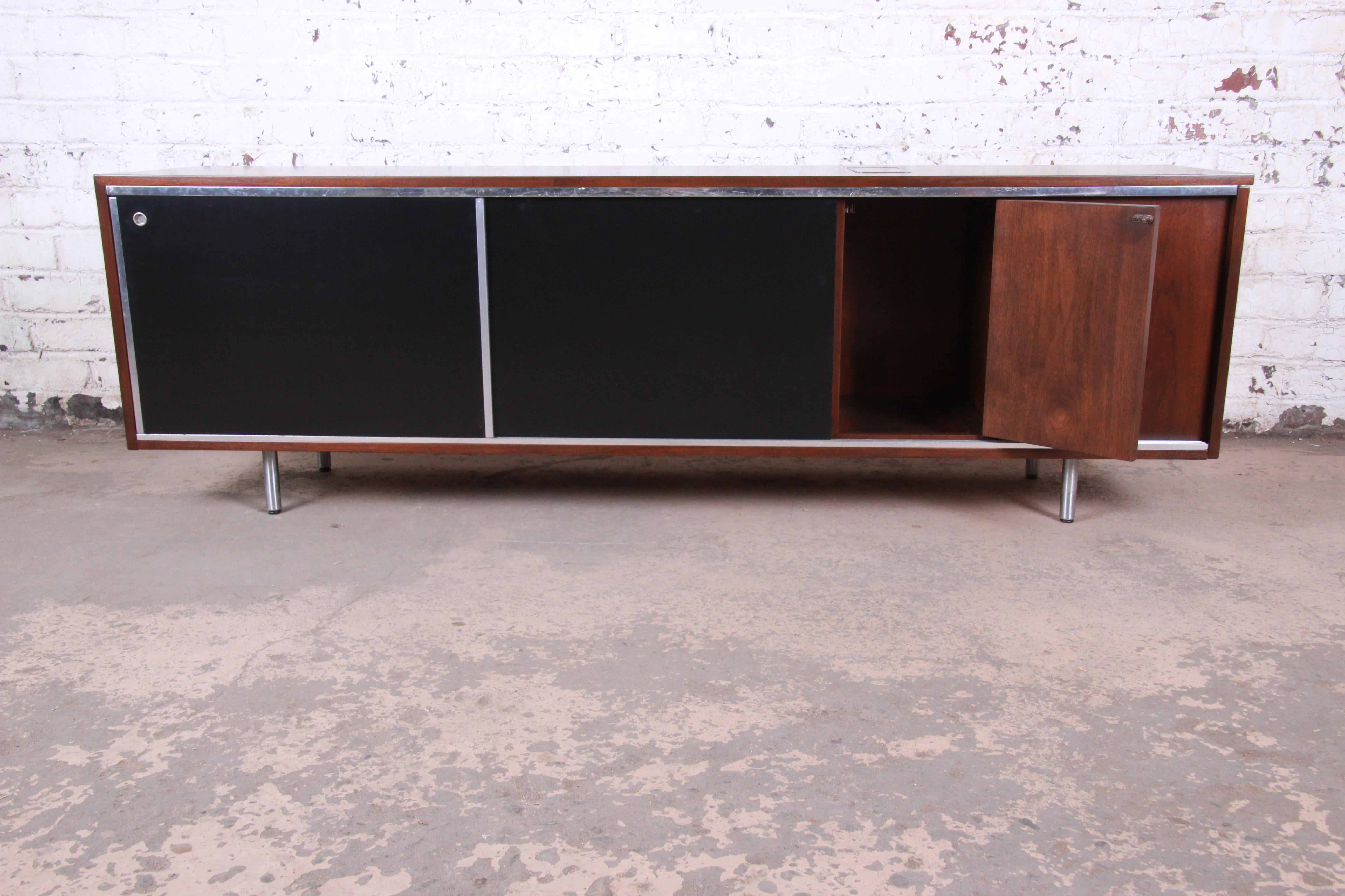 George Nelson for Herman Miller Walnut Sideboard Credenza, Newly Restored 1