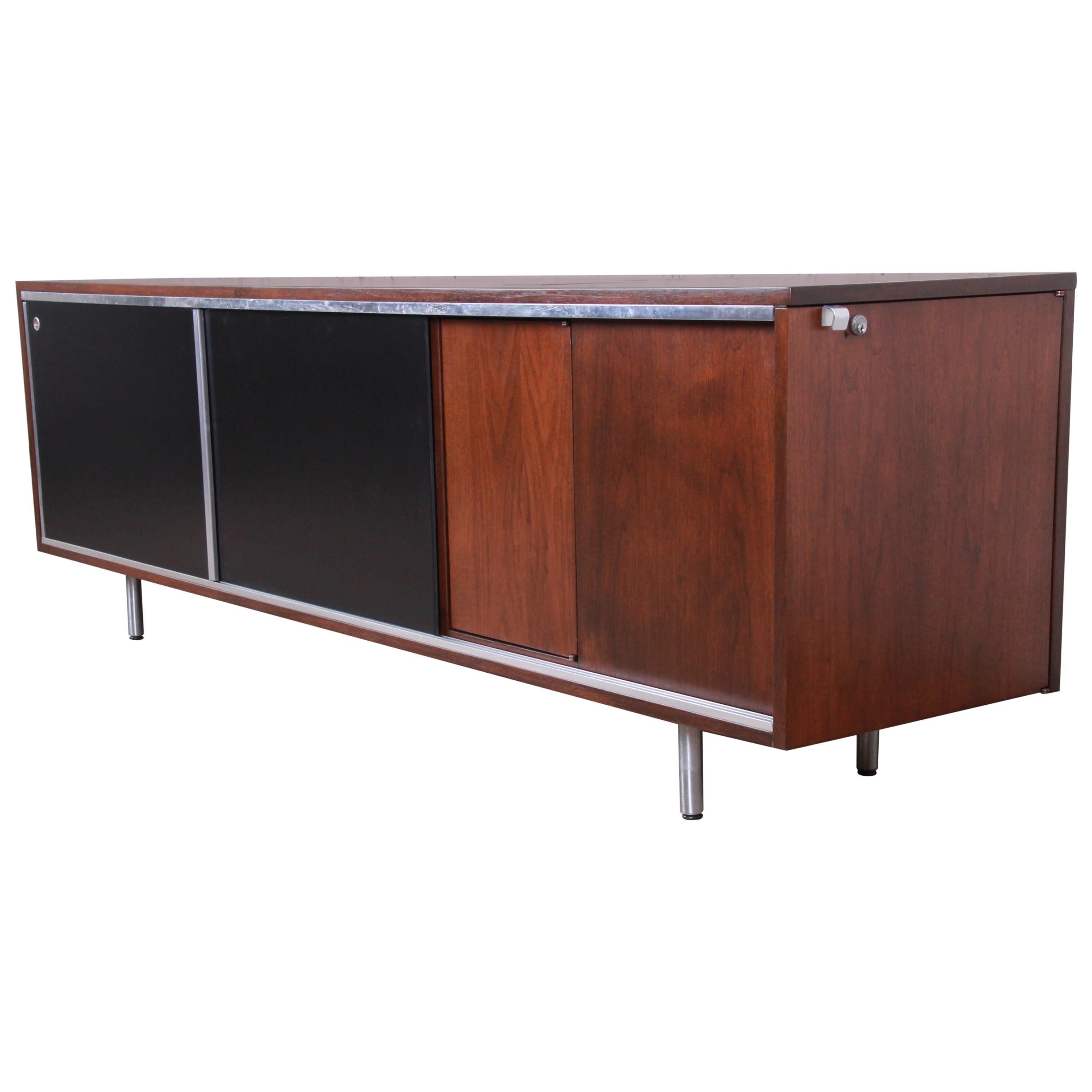George Nelson for Herman Miller Walnut Sideboard Credenza, Newly Restored