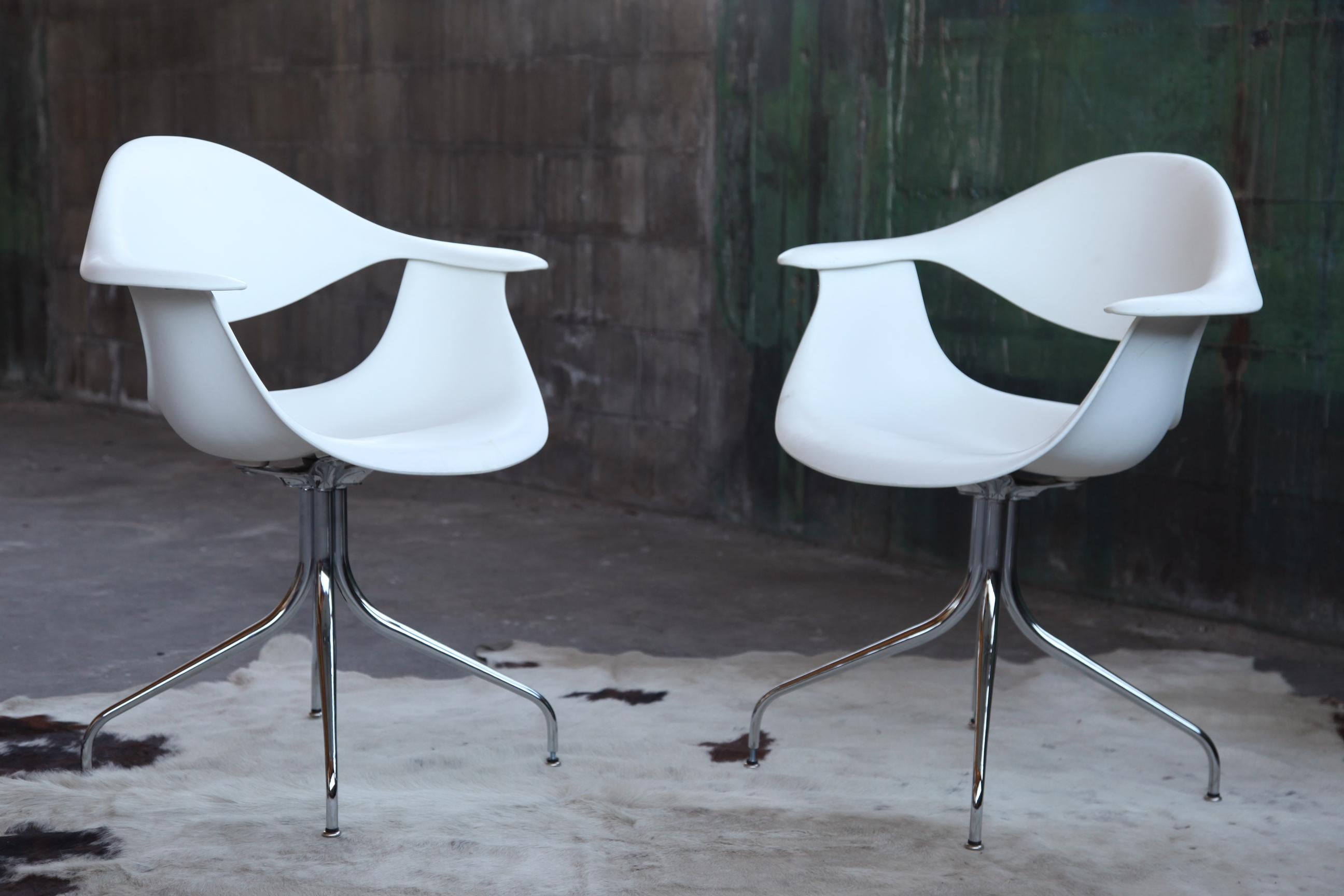 Mid-Century Modern Chaise White Swag de George Nelson pour Herman Miller, une chaise en vente