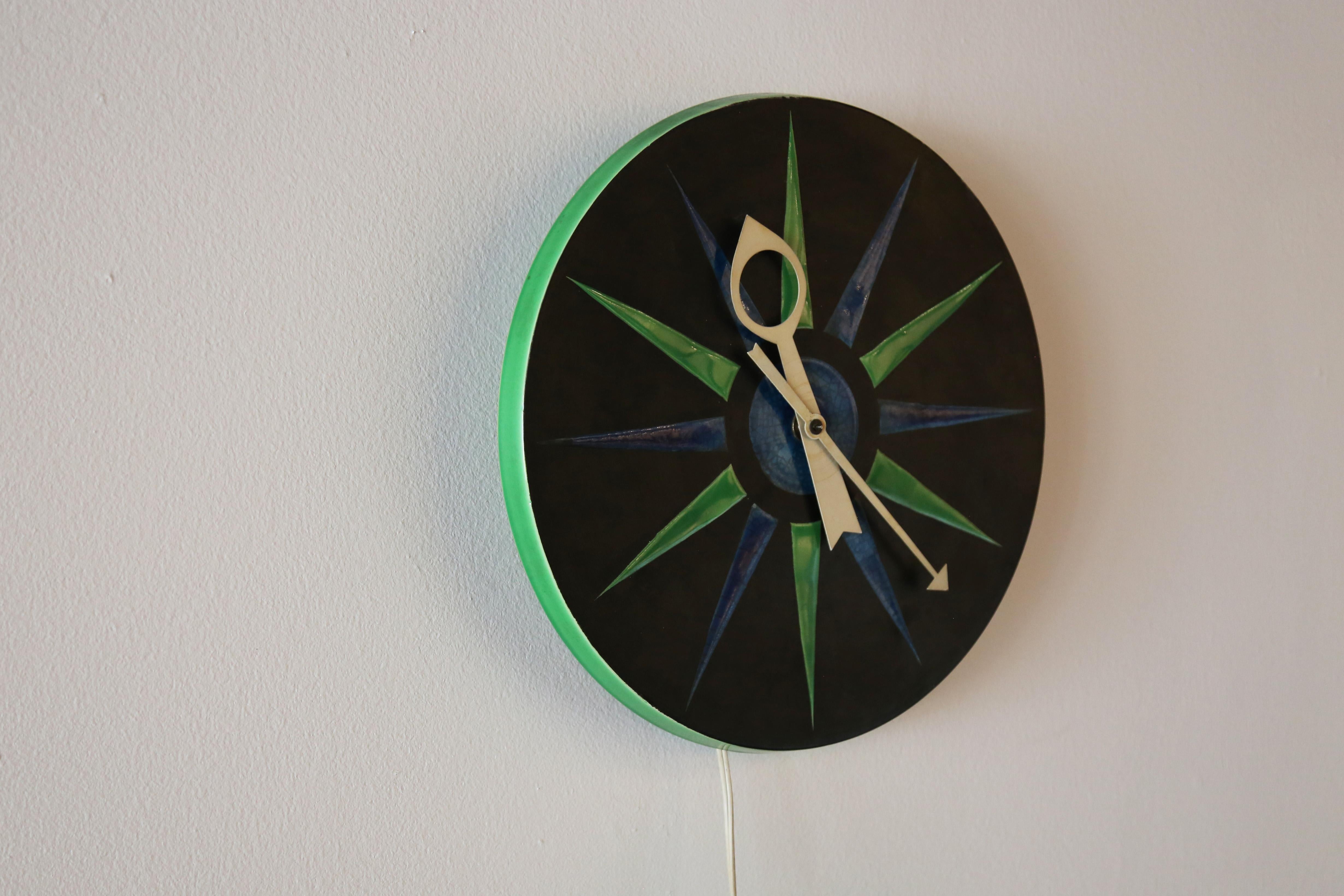 Mid-Century Modern George Nelson for Howard Miller, Ceramic Meridian Clock, Mid Century Modern