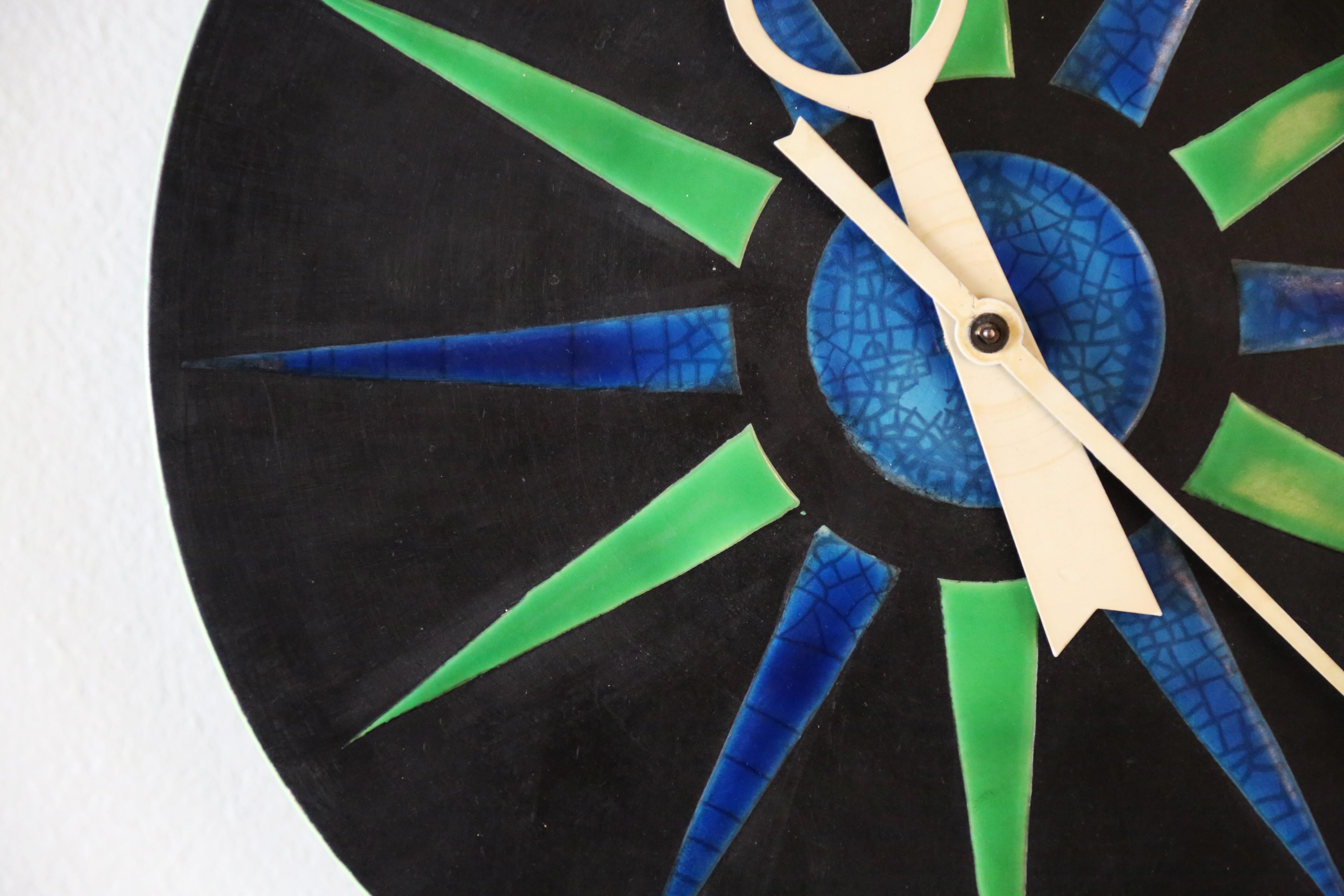 Italian George Nelson for Howard Miller, Ceramic Meridian Clock, Mid Century Modern