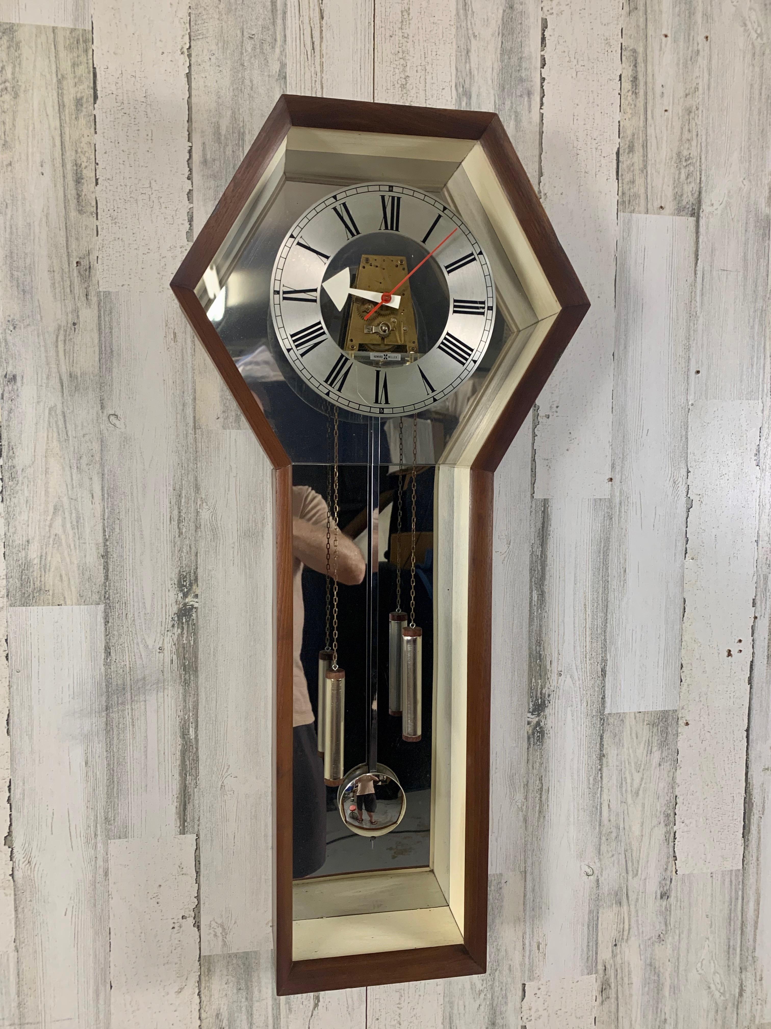 Metal George Nelson For Howard Miller Floating Movement Wall Clock