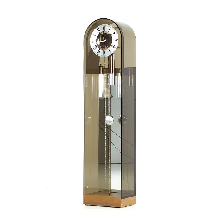 Nelson for Howard Miller Midcentury Lucite Grandfather Clock For Sale at 1stDibs