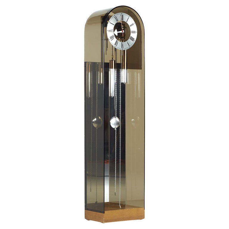 Nelson for Howard Miller Midcentury Lucite Grandfather Clock For