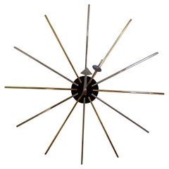 George Nelson for Vitra Brass and Chrome Star Wall Clock