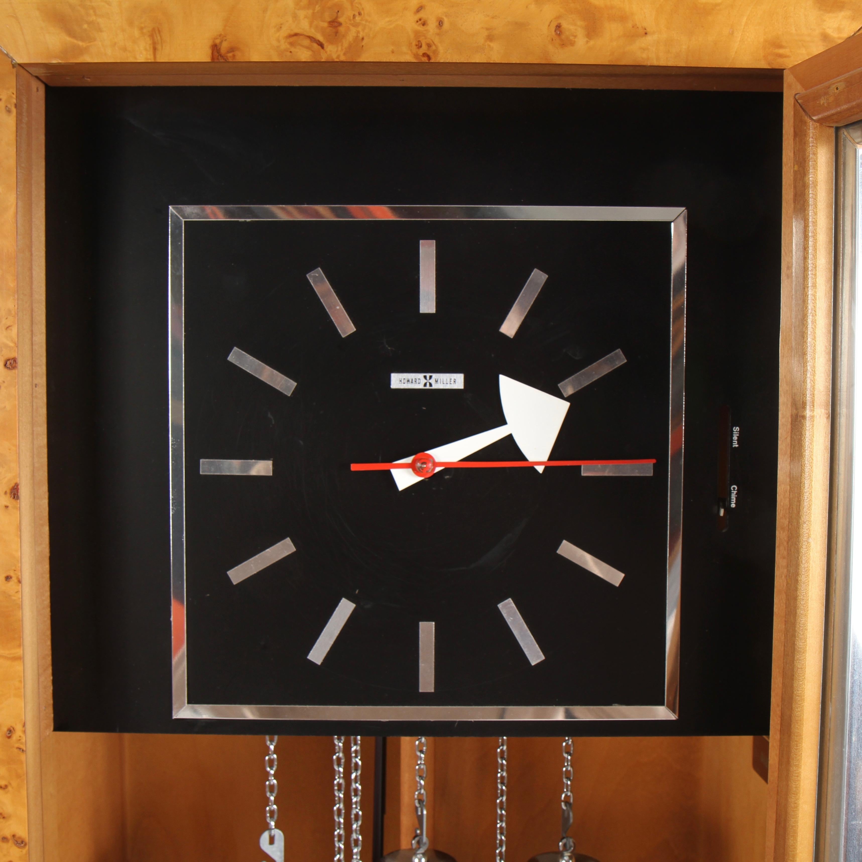 A nice rethinking of an old school Classic; the grandfather clock by George Nelson for Howard Miller. 

George Nelson (1908-1986) was, together with Charles & Ray Eames, one of the founding fathers of American modernism. Nelson studied