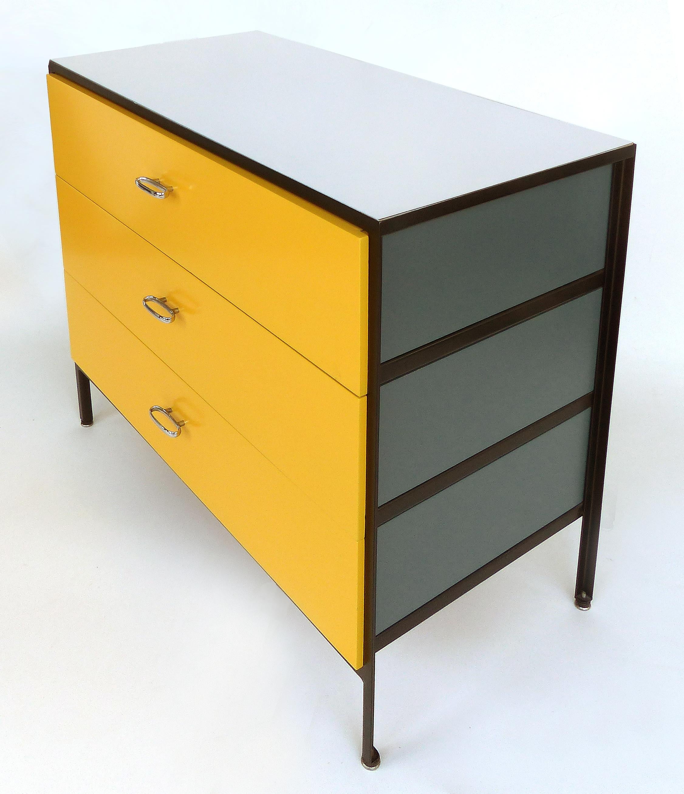 George Nelson Herman Miller Mid-century Modern Steel  Frame Chests of Drawers In Good Condition In Miami, FL