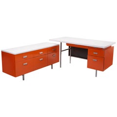 George Nelson Herman Miller Modern Management Desk & Return