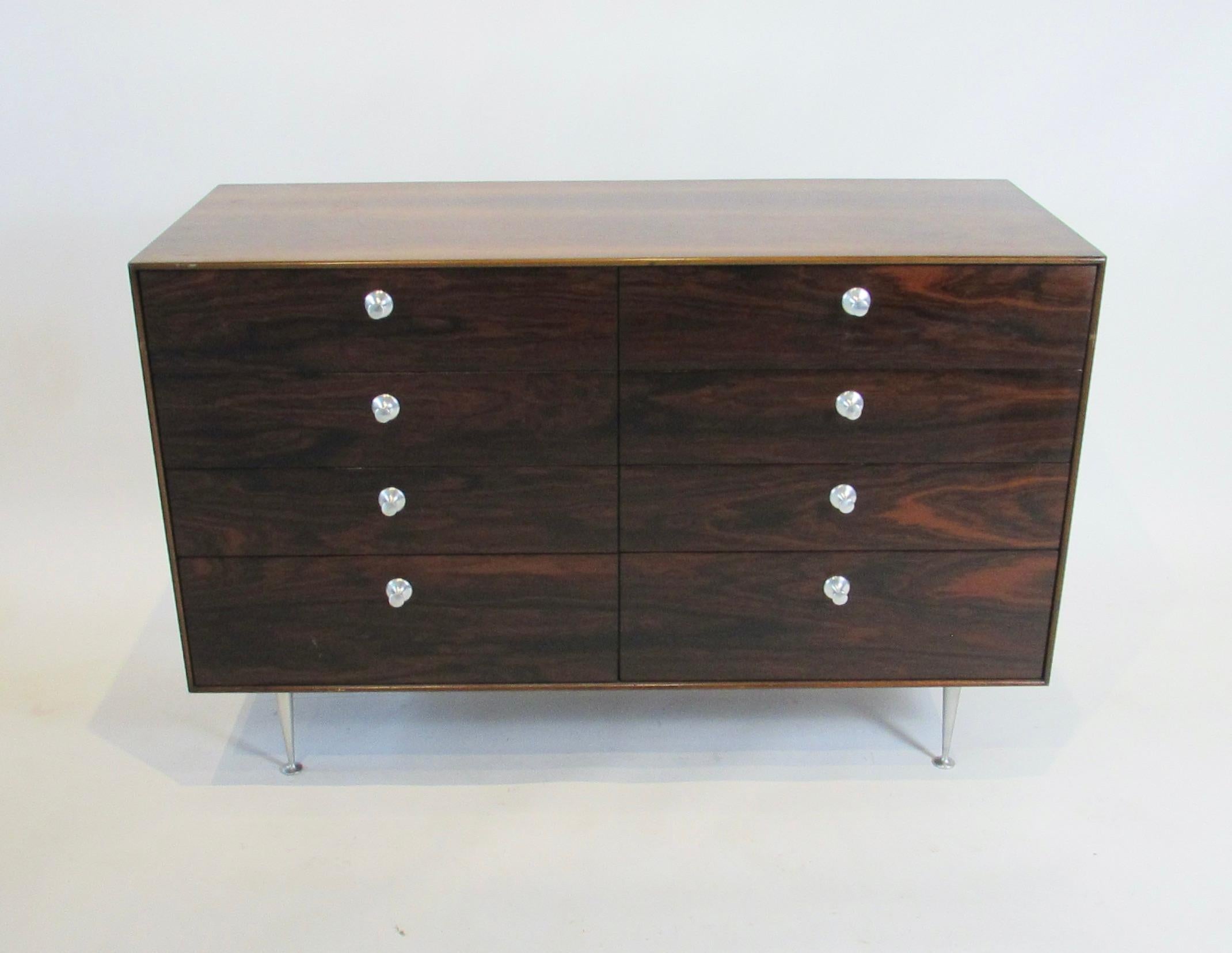 Noirci George Nelson Herman Miller Rosewood Thin Edge Eight Drawer Dresser (commode à huit tiroirs) en vente