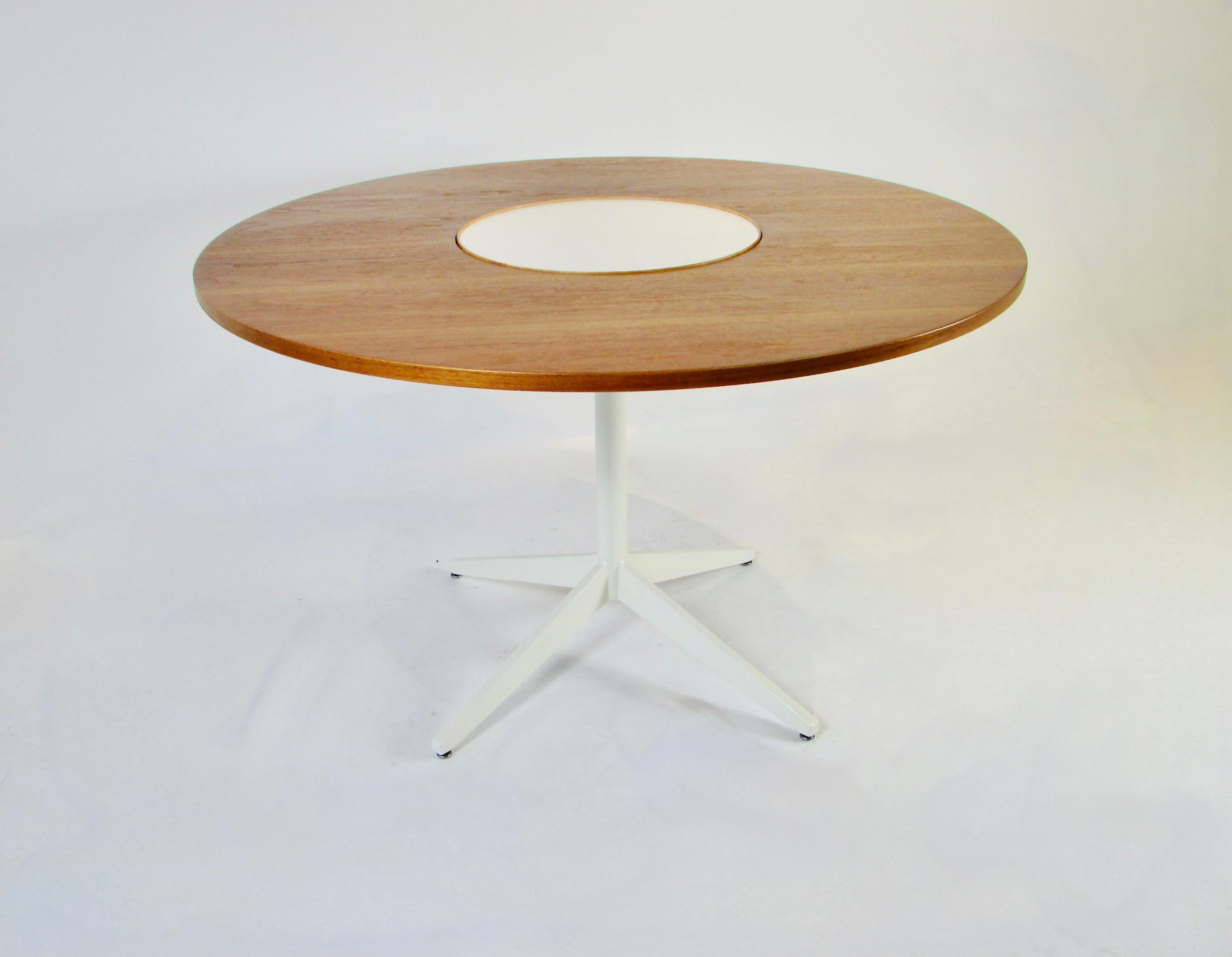 Mid-Century Modern George Nelson Herman Miller Teak Dining Table with Laminate Lazy Susan Center