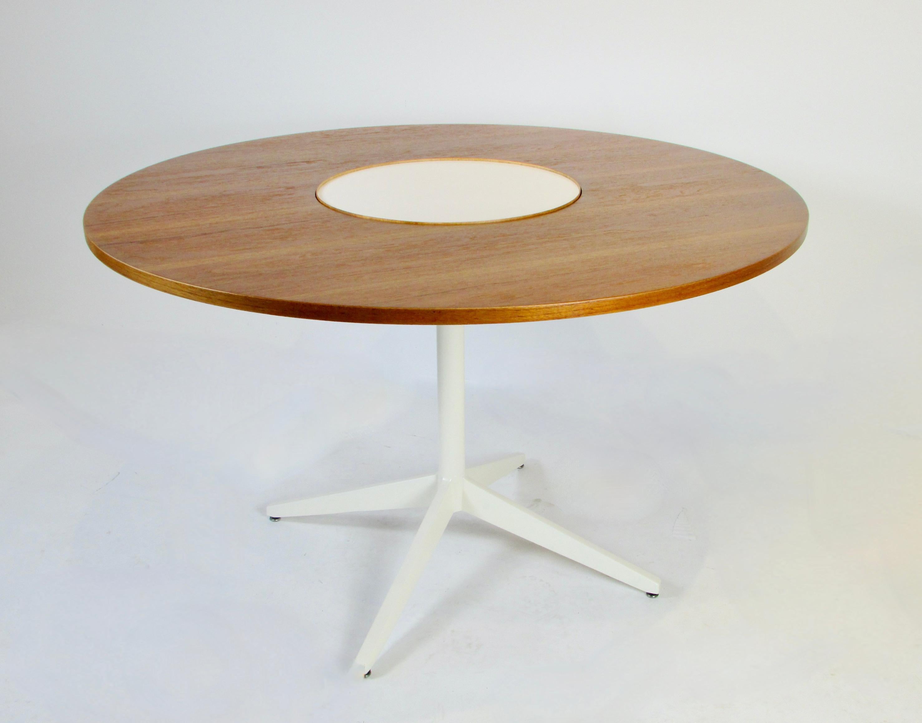 American George Nelson Herman Miller Teak Dining Table with Laminate Lazy Susan Center