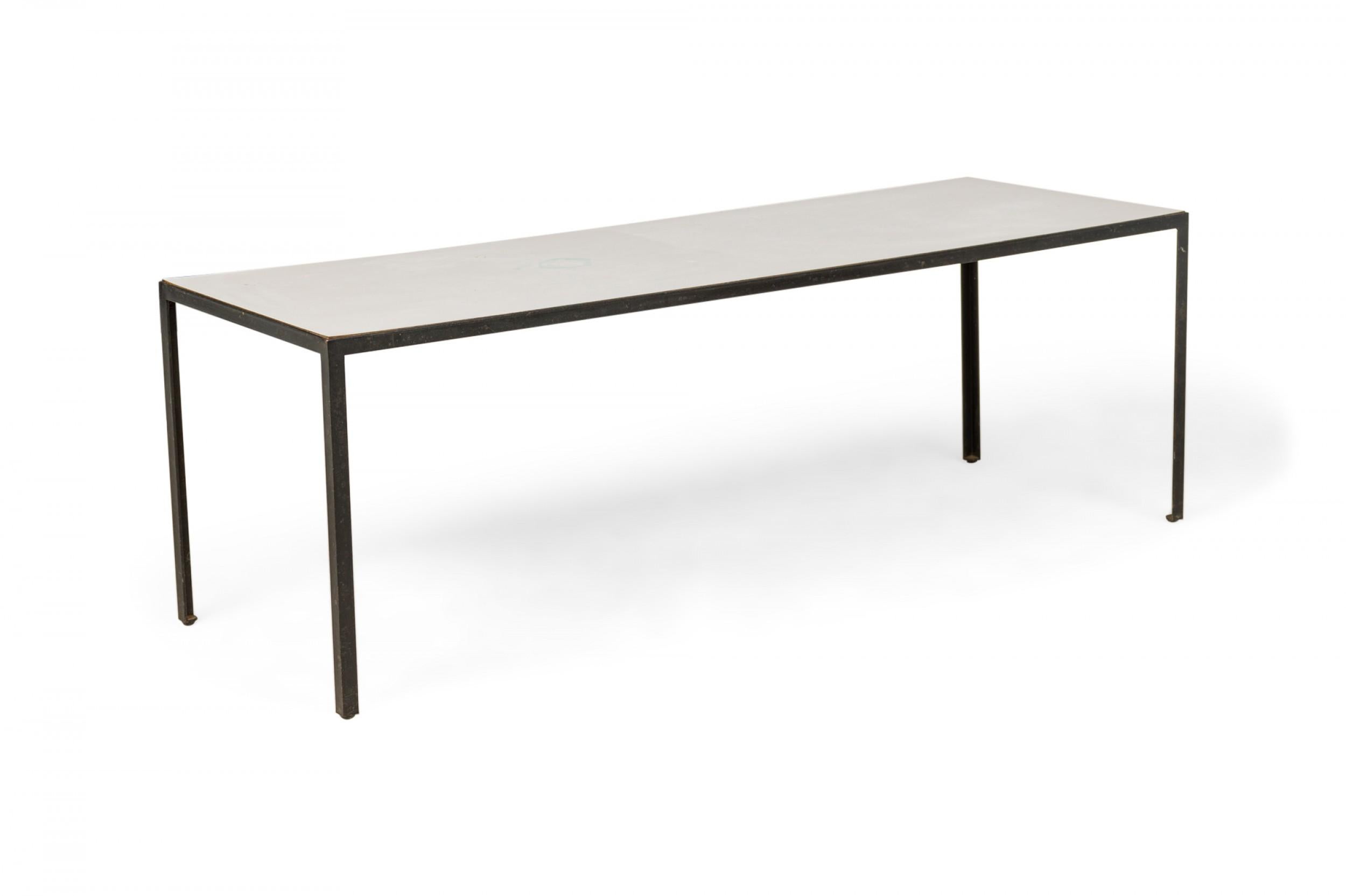 Américain Table basse rectangulaire en acier et stratifié blanc George Nelson / Herman Miller en vente