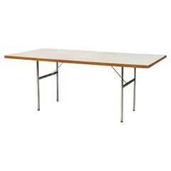 George Nelson / Herman Miller White Laminate and Steel Rectangular Dining Table
