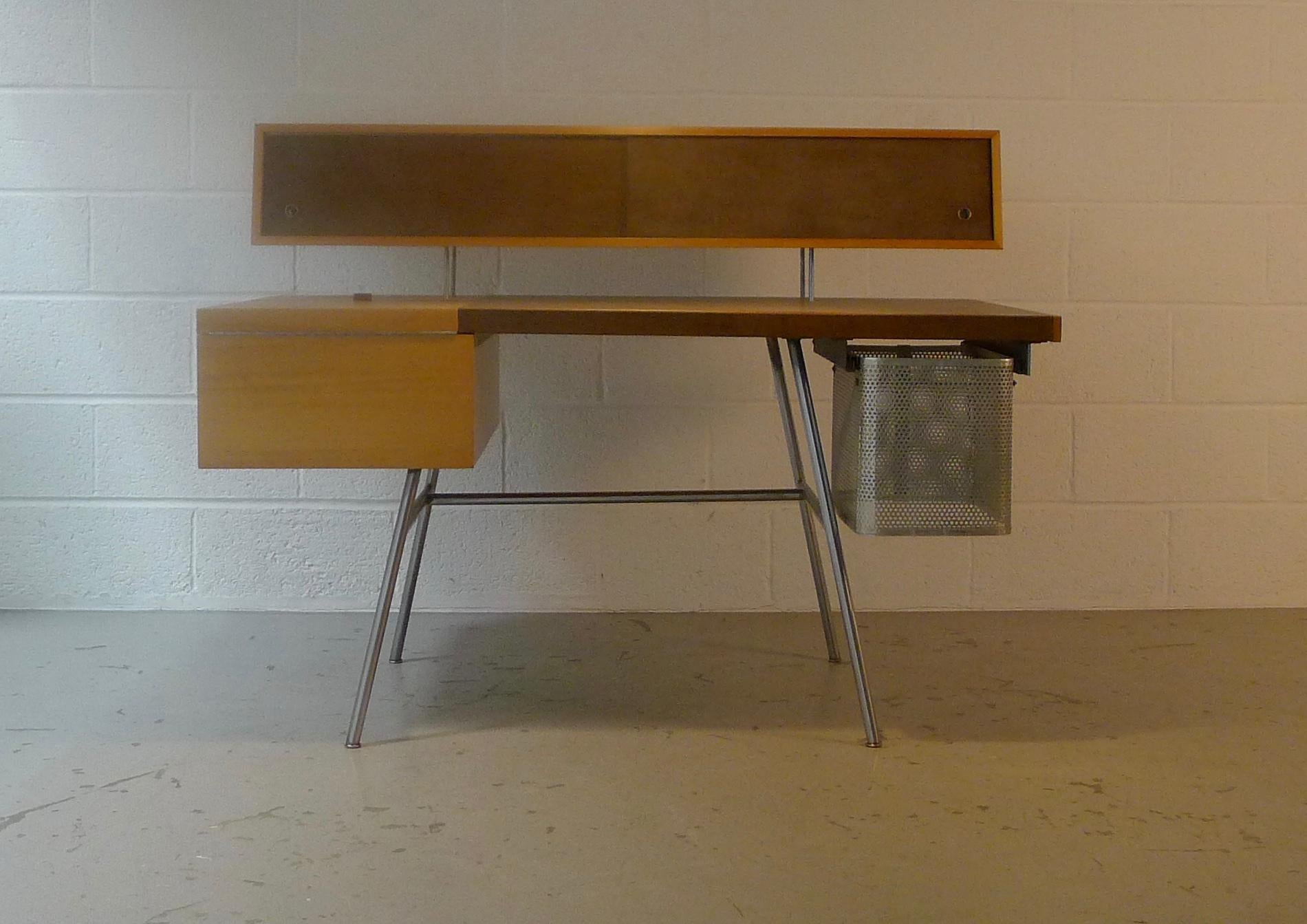 Mid-Century Modern George Nelson Home Office Desk, Herman Miller, All Original with Label, 1948