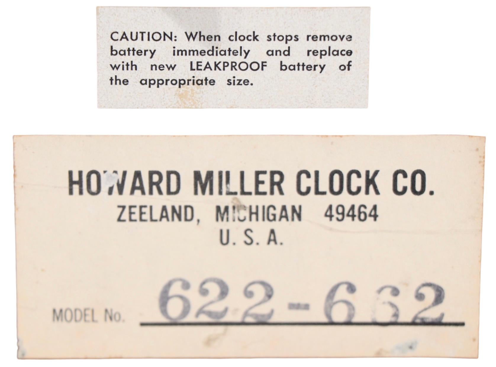 20th Century George Nelson Howard Miller Hexagonal Wood Frame  Clock c 1960/1980's