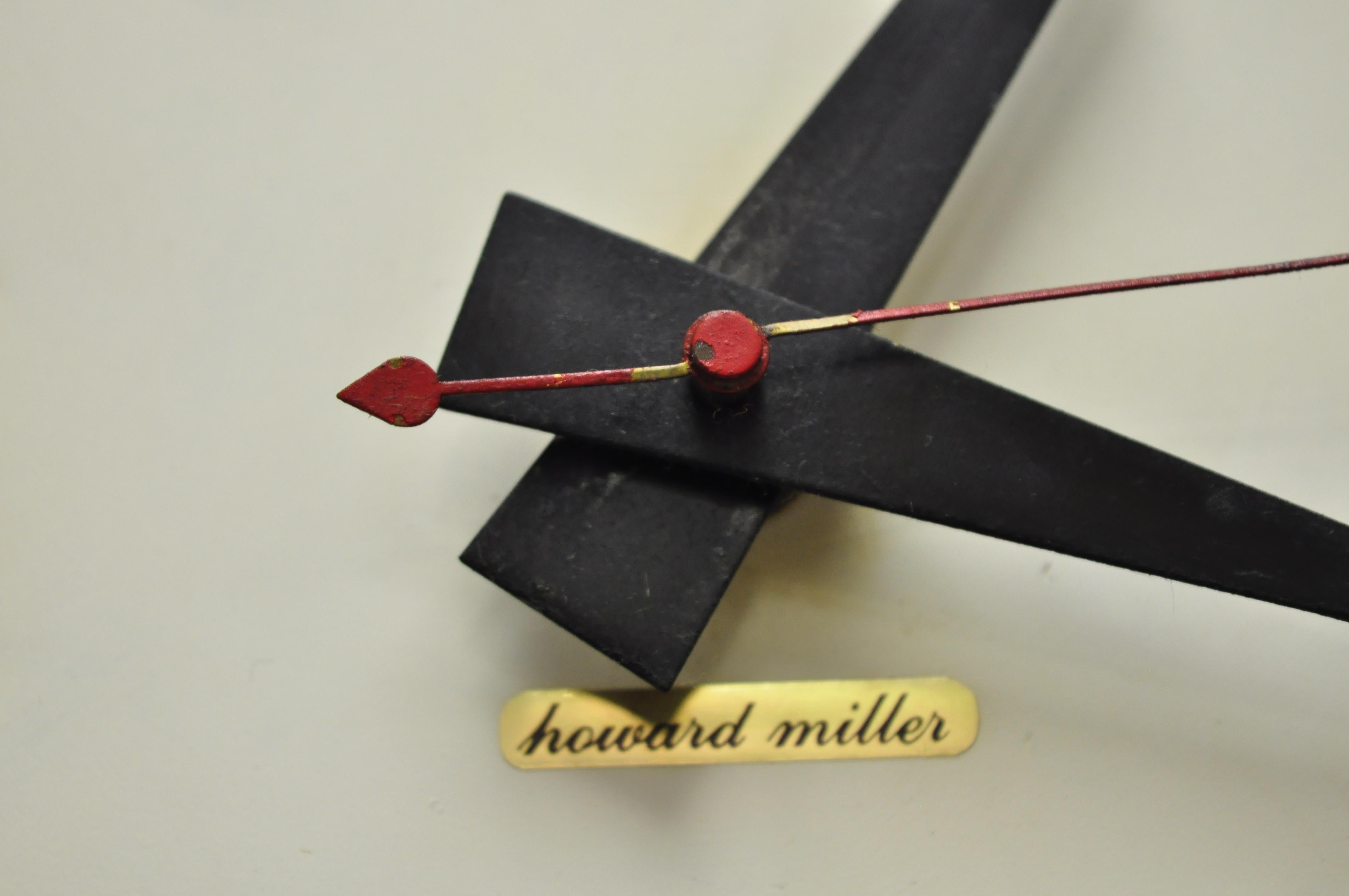 Mid-Century Modern George Nelson Howard Miller Model 2213 Asterisk White Wall Clock