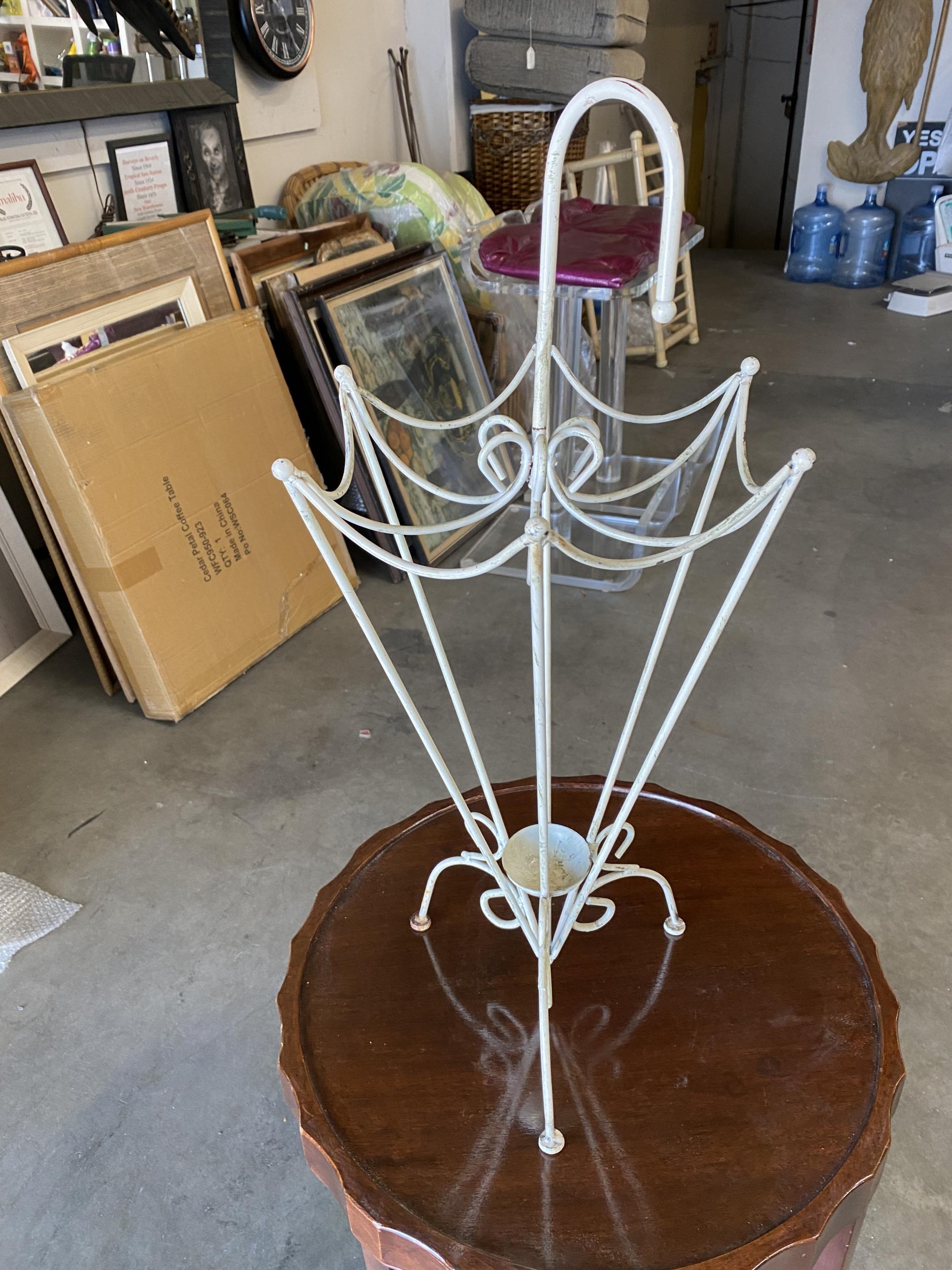 American George Nelson Inspired Iron Wire Umbrella Stand For Sale