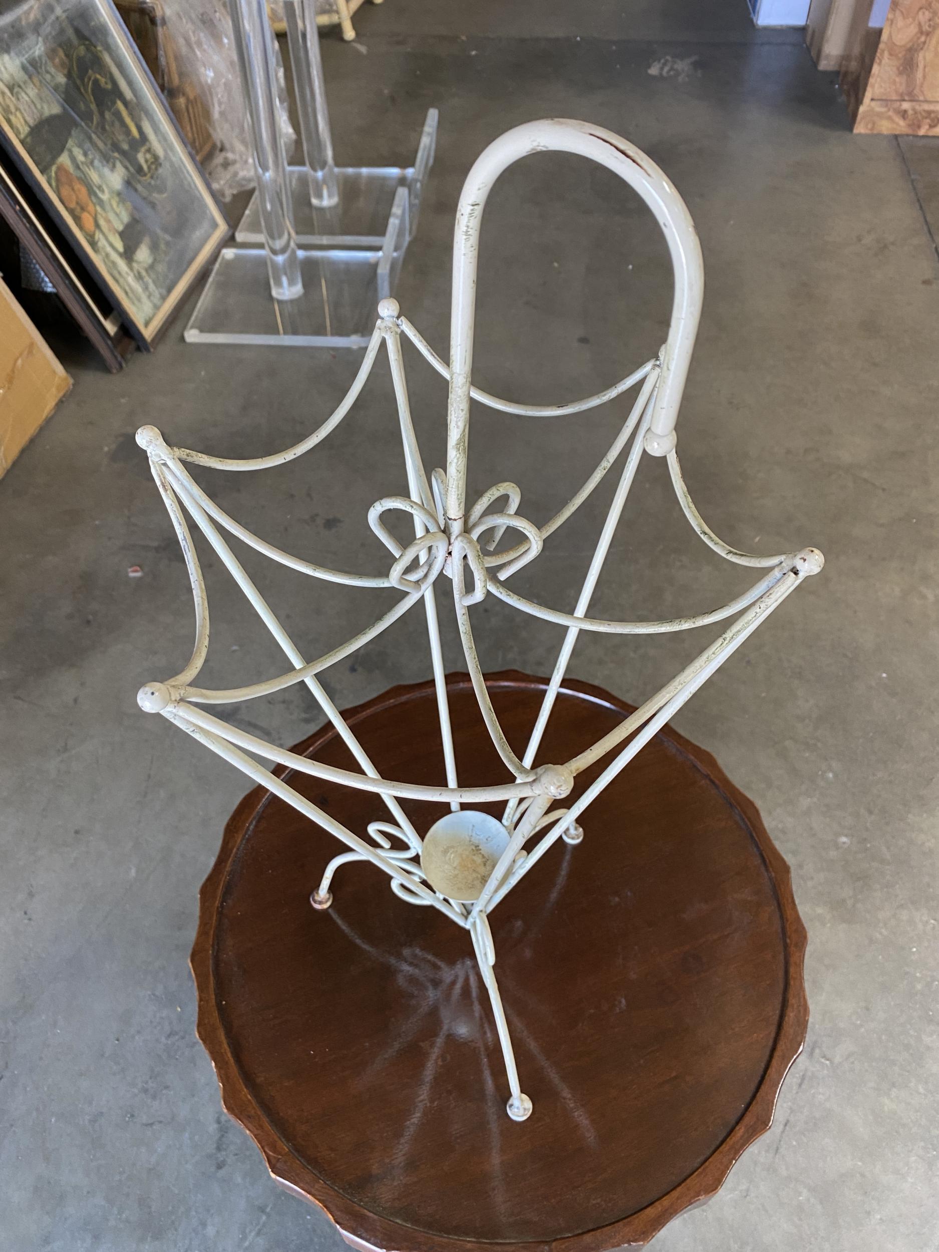 George Nelson Inspired Iron Wire Umbrella Stand For Sale 1