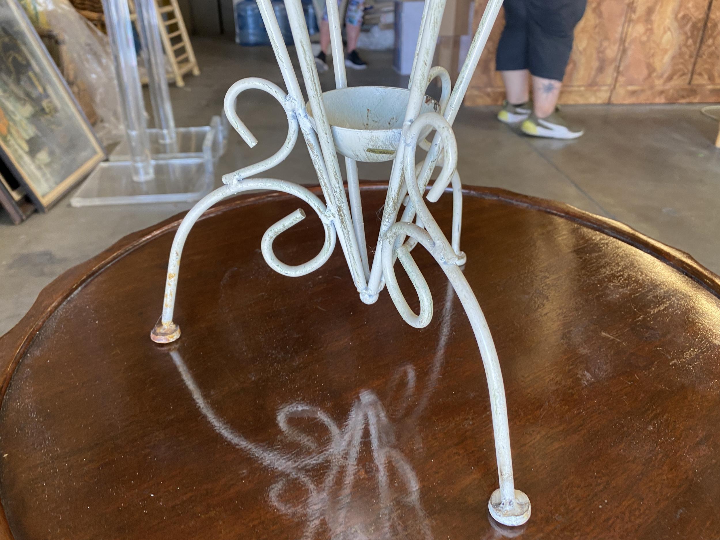 George Nelson Inspired Iron Wire Umbrella Stand For Sale 3