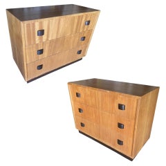 George Nelson Inspired Walnut Dressers, a Pair