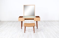 George Nelson Leder & Nussbaum beleuchteter Waschtisch mit Spiegel & Ottomane für Herm