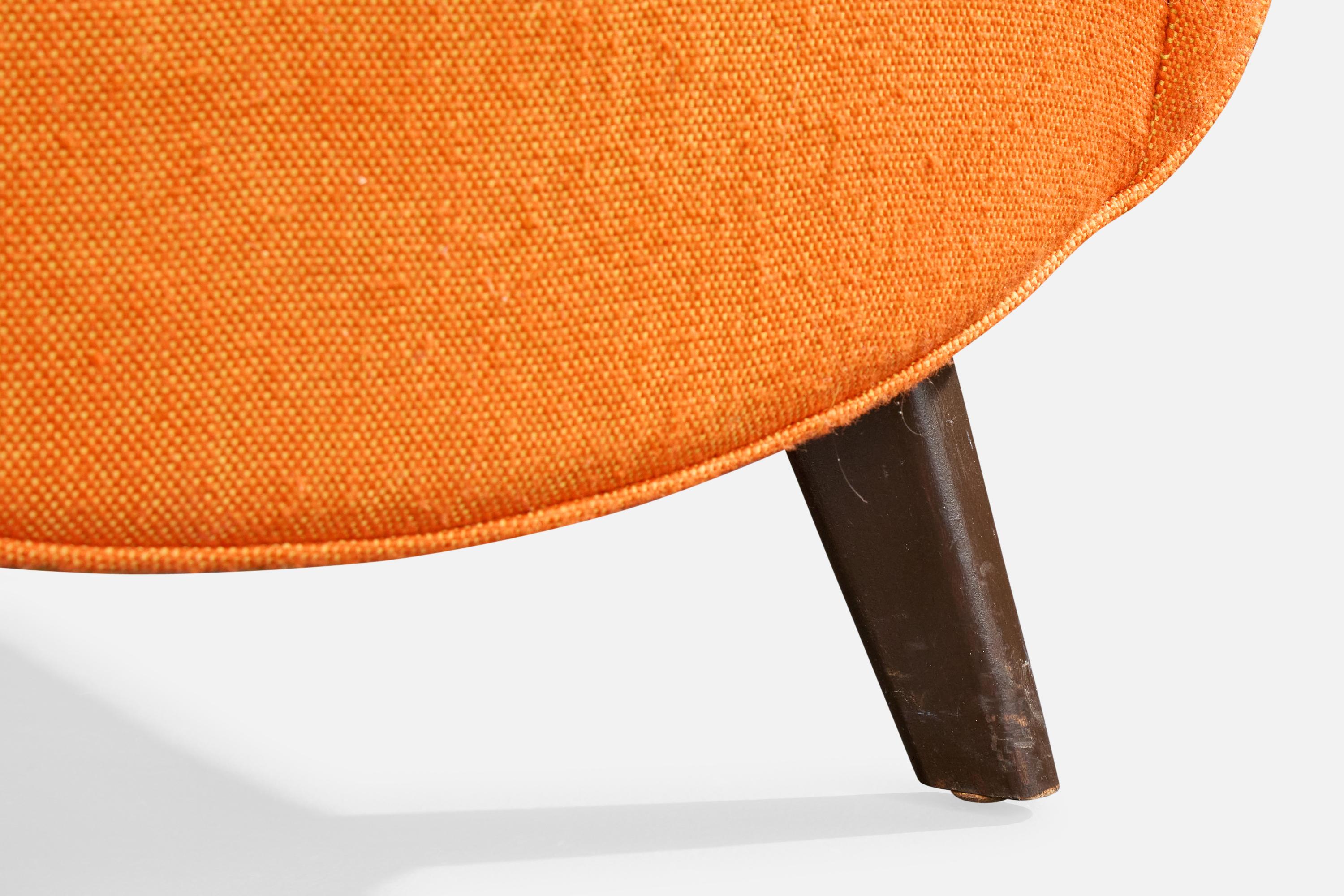 George Nelson, chaise longue, tissu, Wood, États-Unis, années 1940 Bon état - En vente à High Point, NC