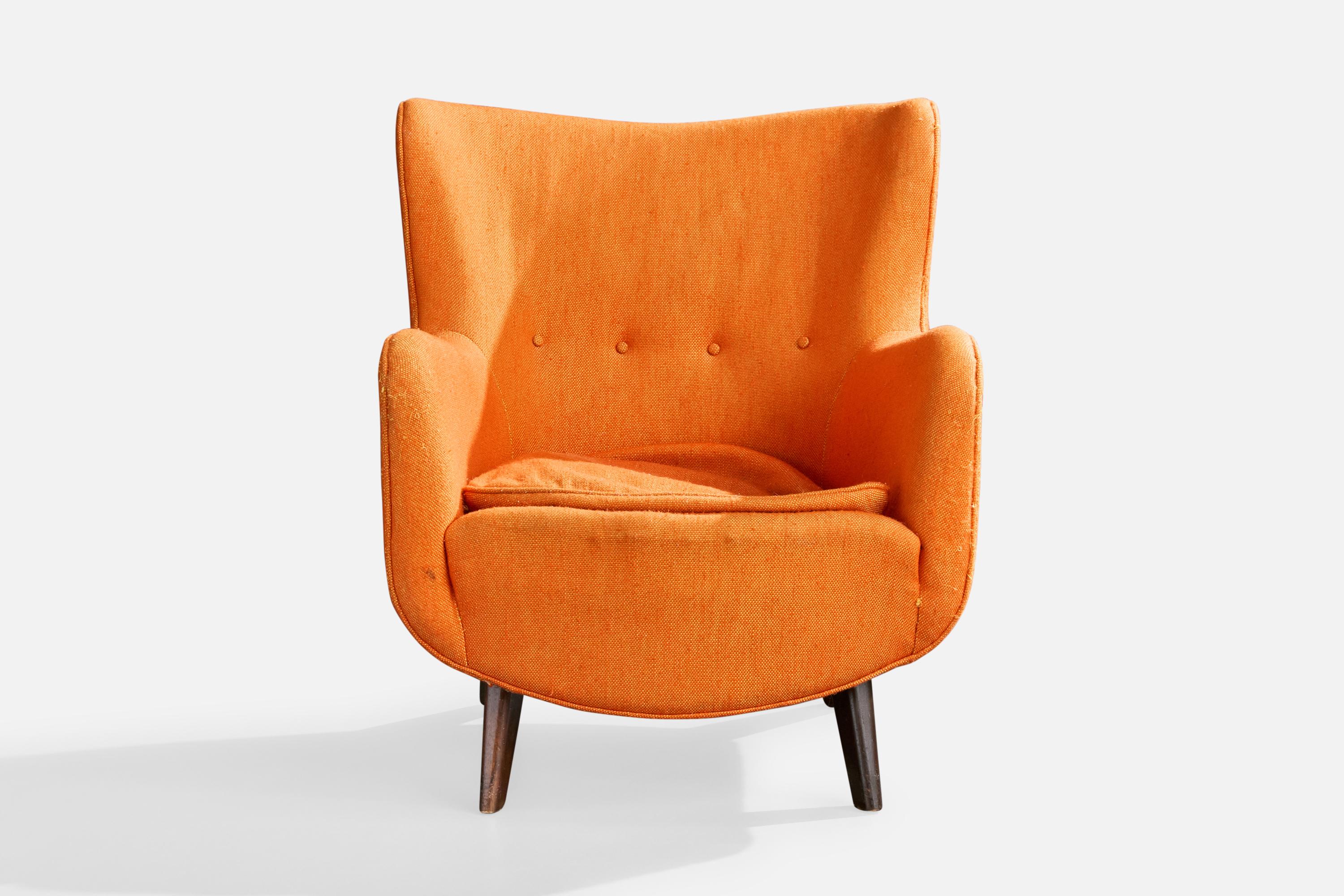 Milieu du XXe siècle George Nelson, chaise longue, tissu, Wood, États-Unis, années 1940 en vente