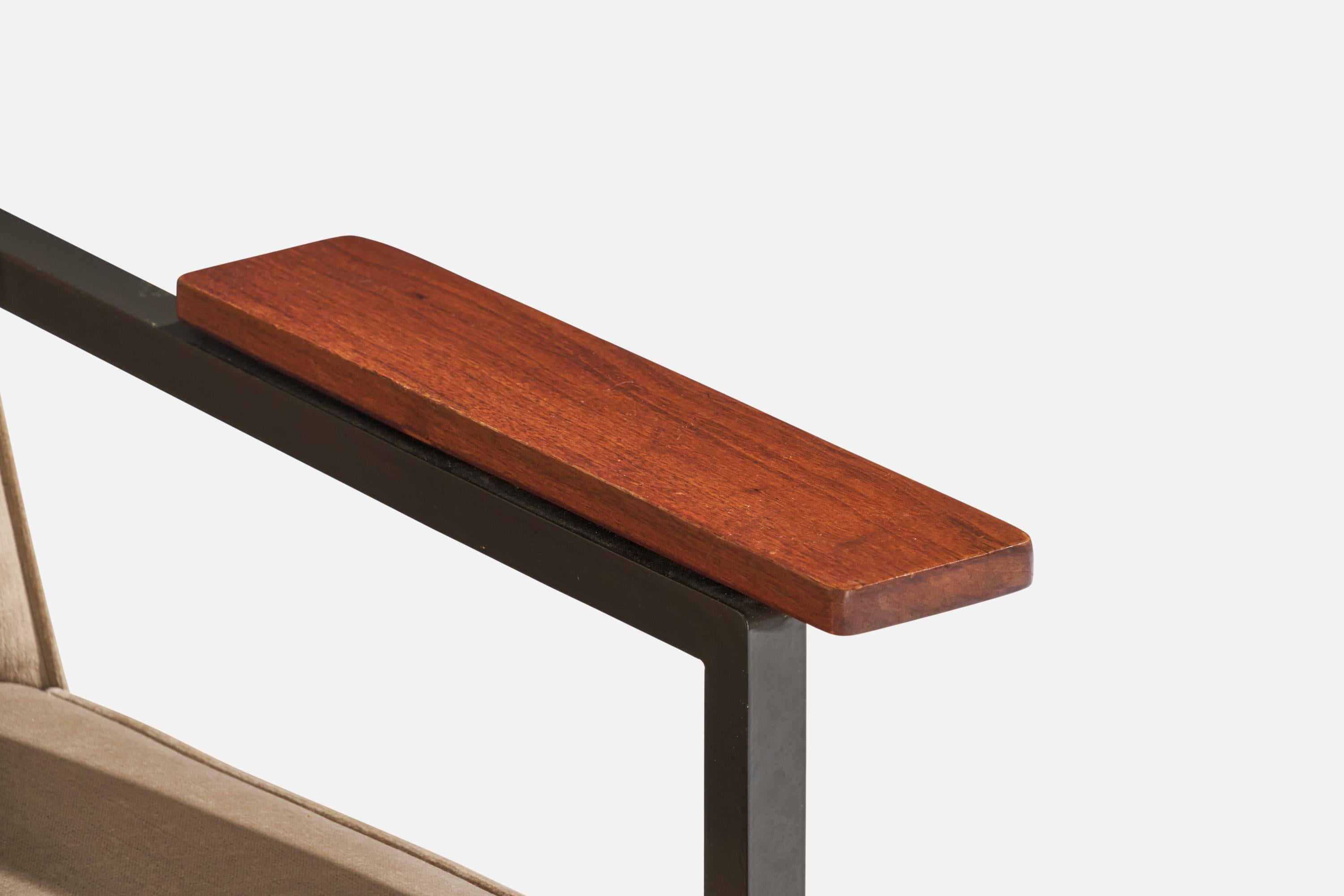 Loungesessel von George Nelson, Holz, Stahl, Samt, USA, 1950er Jahre im Angebot 3