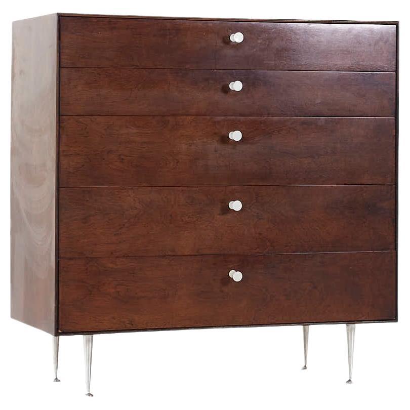 George Nelson Mid Century Rosewood Thin Edge 5 Drawer Chest For Sale