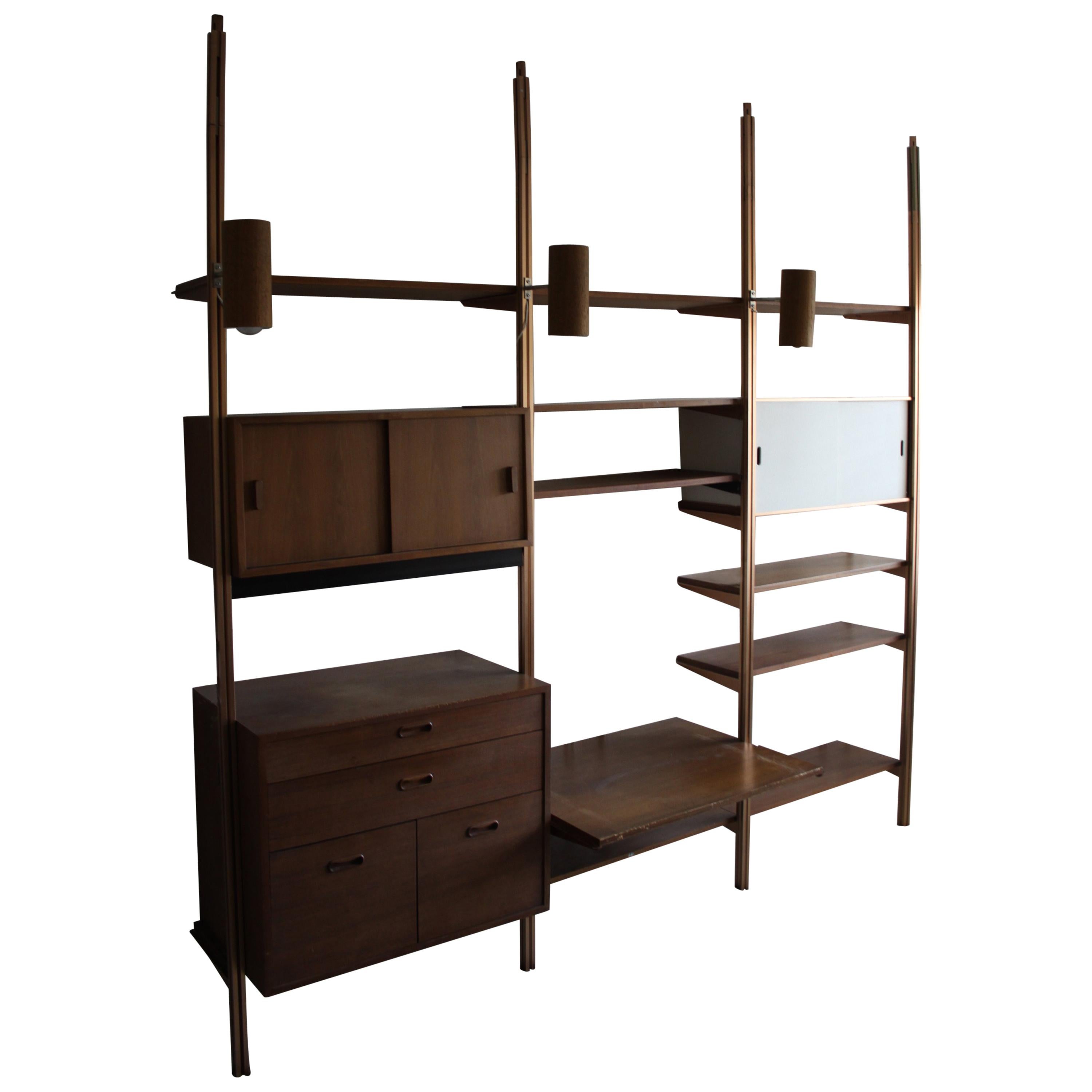 George Nelson Mid-Century Storage Wall Unit Bookcase for Omni