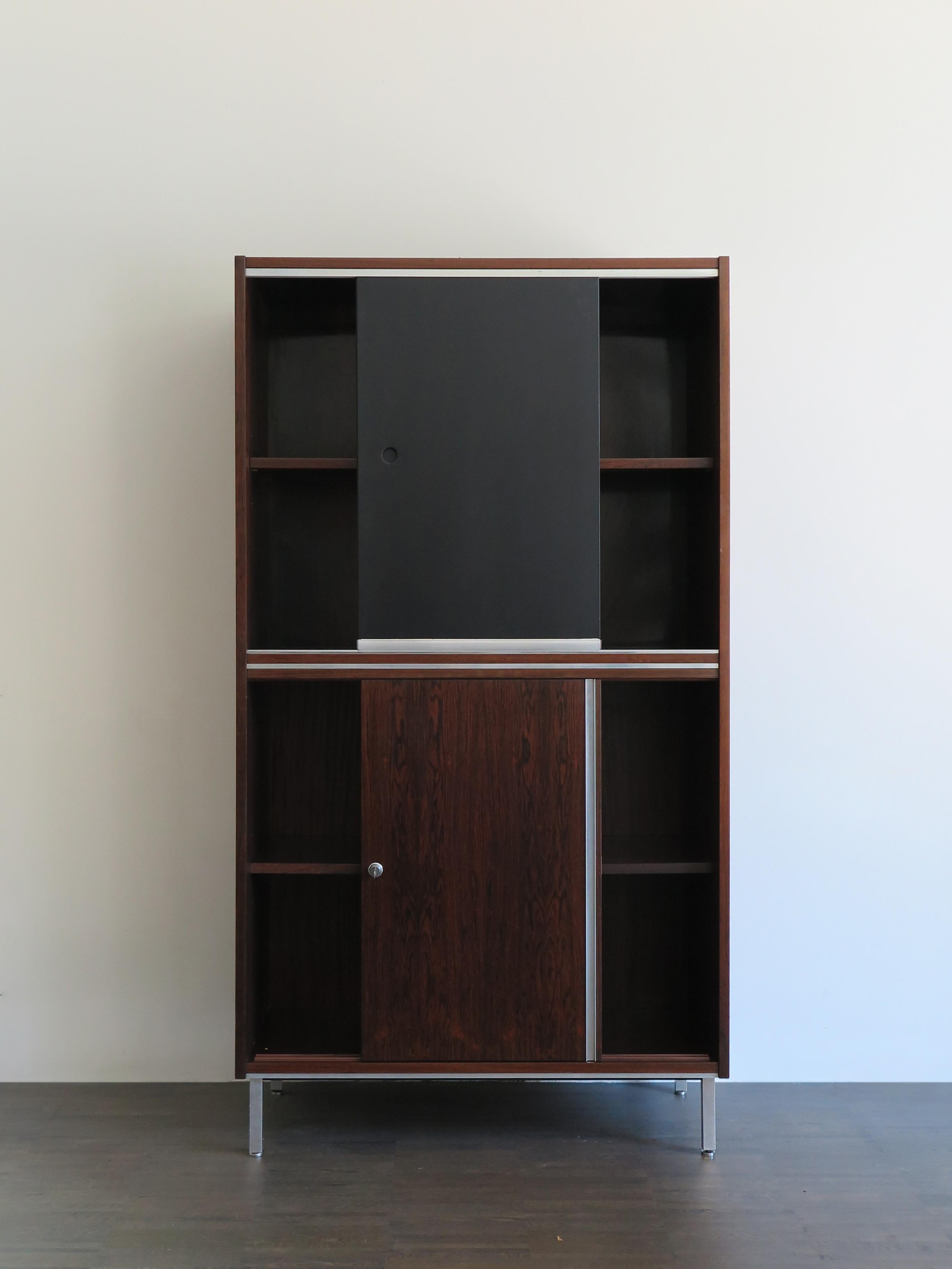 Mid-Century Modern George Nelson Midcentury Dark Wood Cabinet, 1960s