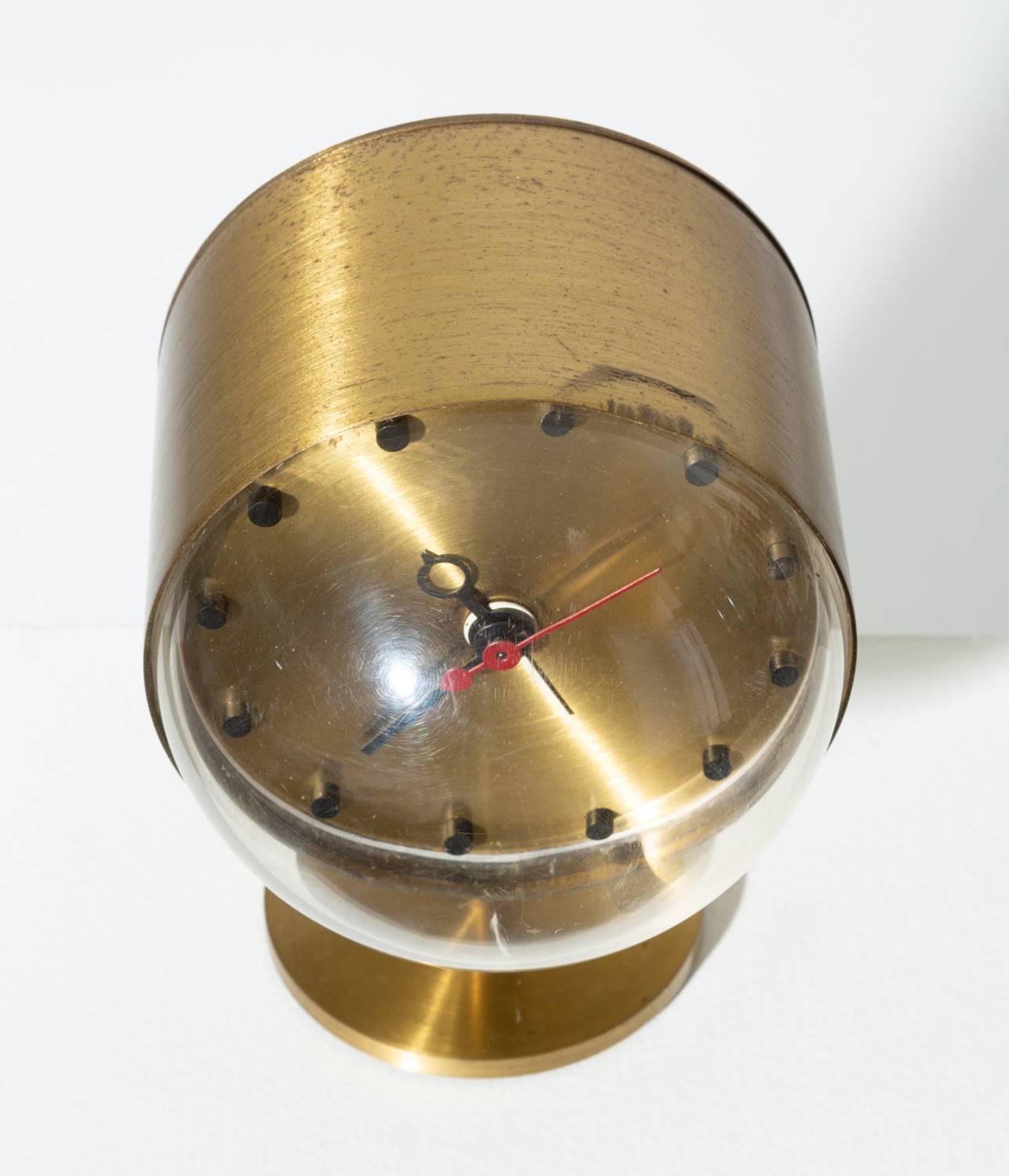 George Nelson Model 4766 Brass Clock for Howard Miller In Good Condition In Los Angeles, CA