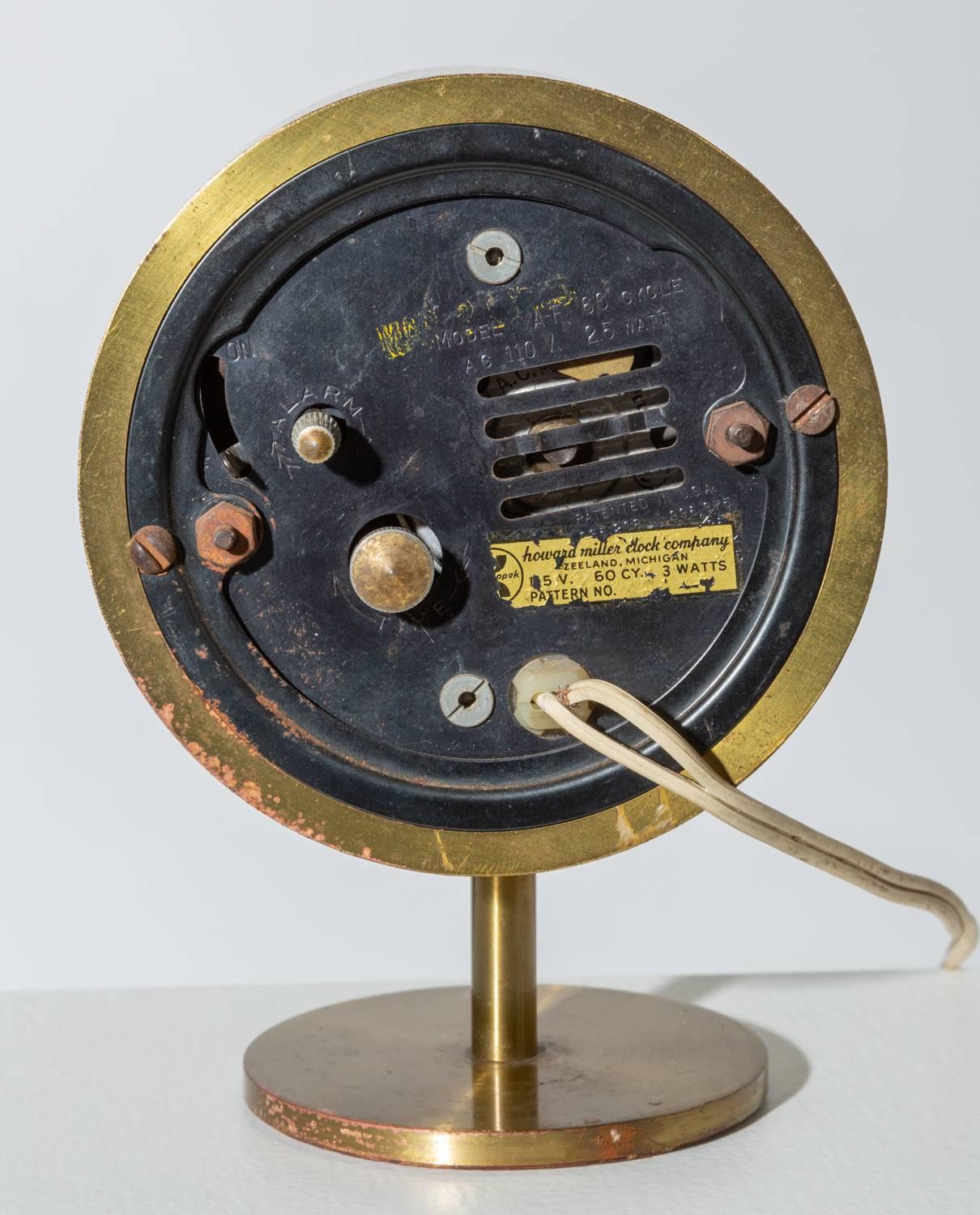 20th Century George Nelson Model 4766 Brass Clock for Howard Miller