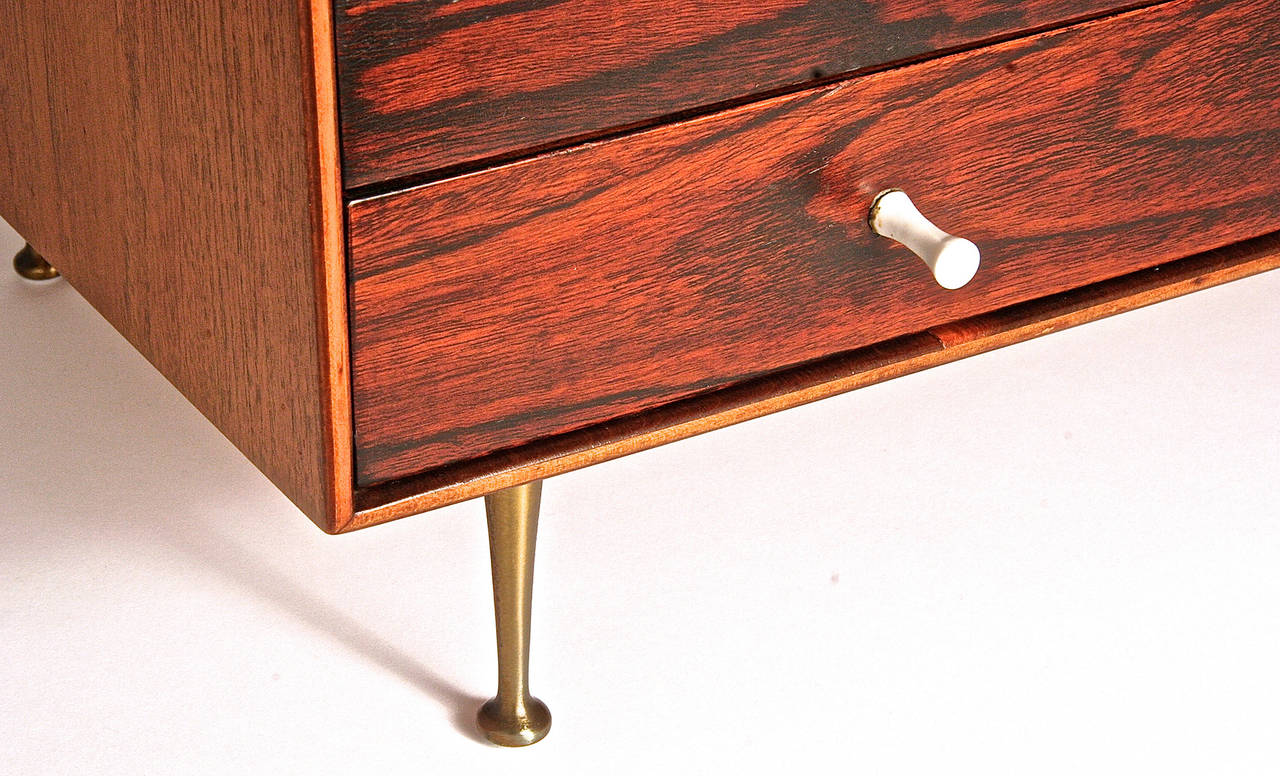 George Nelson Model 5215 Rosewood Jewelry Chest with Miniature Legs, USA 1955 In Good Condition In New York, NY