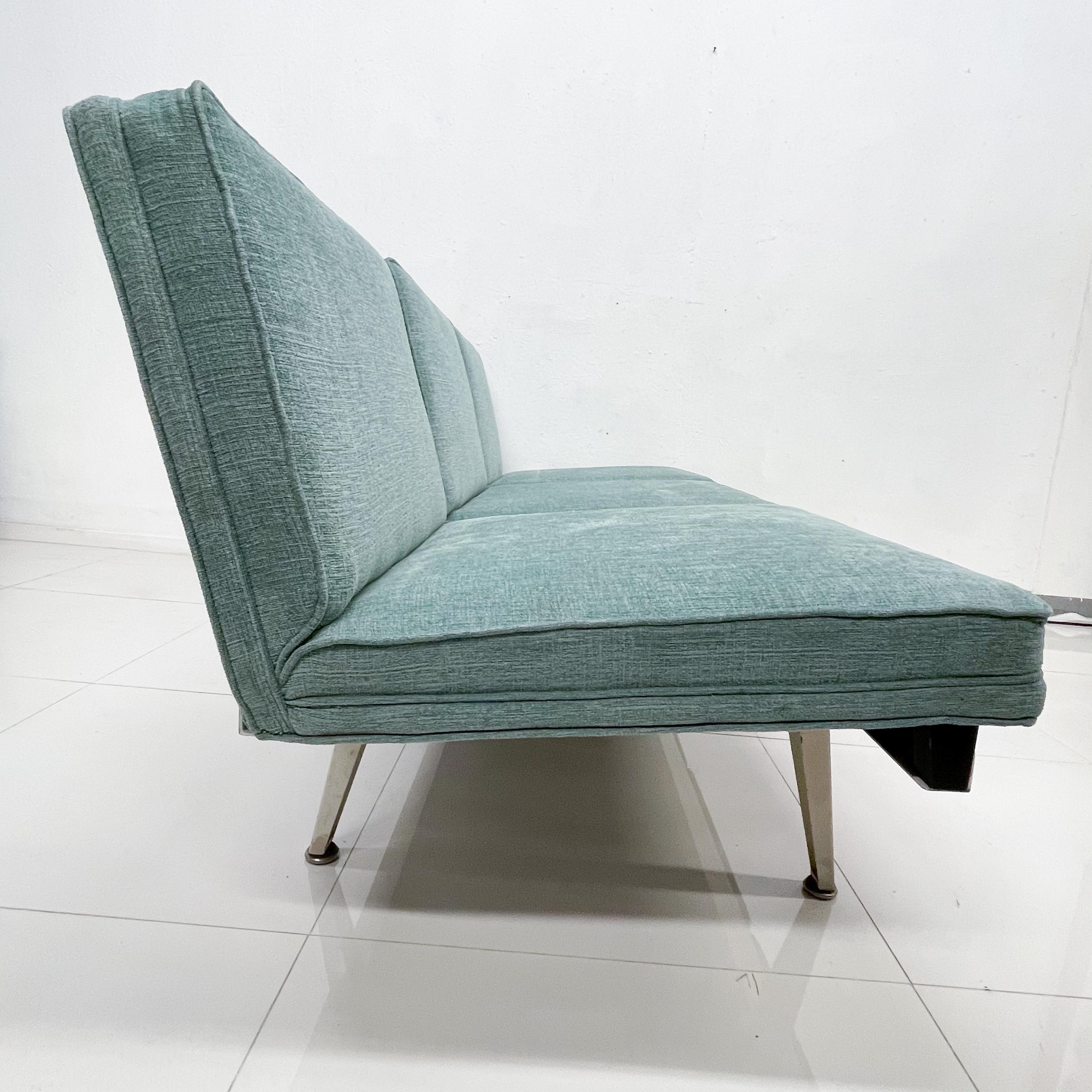 Wood George Nelson Modern Sofa for Herman Miller in Ethereal Mint Green 1950s USA