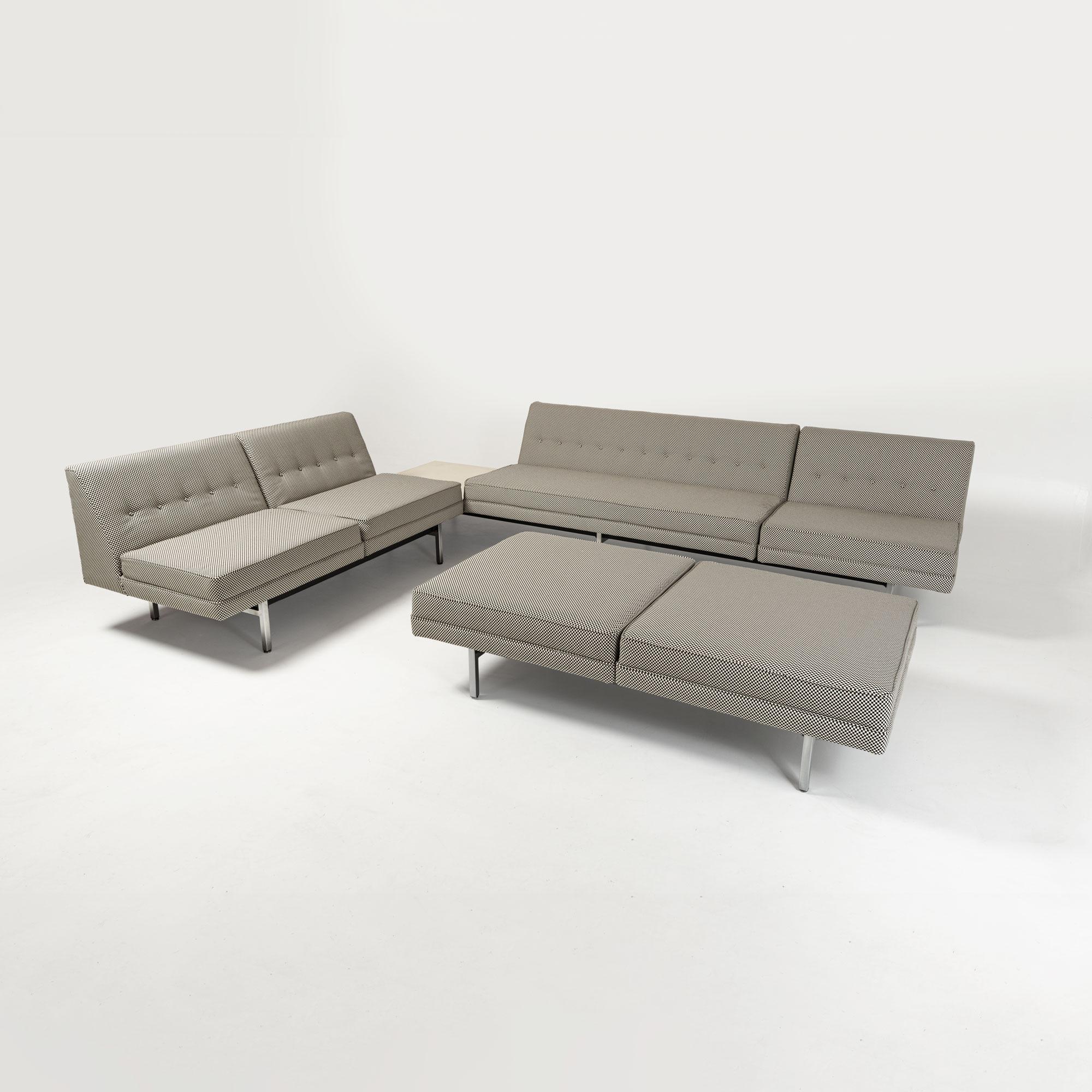 Nelson’s studio “George Nelson & Associates” produced countless designs that were ahead of their time, including the Nelson Modular Seating System from which we have this three piece sectional set. The system was gorgeous line of products that