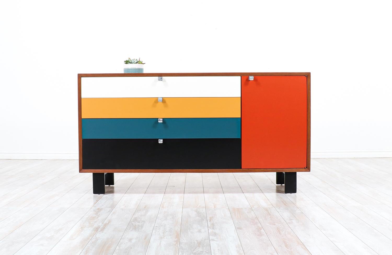 George Nelson multi-color lacquered credenza for Herman Miller.