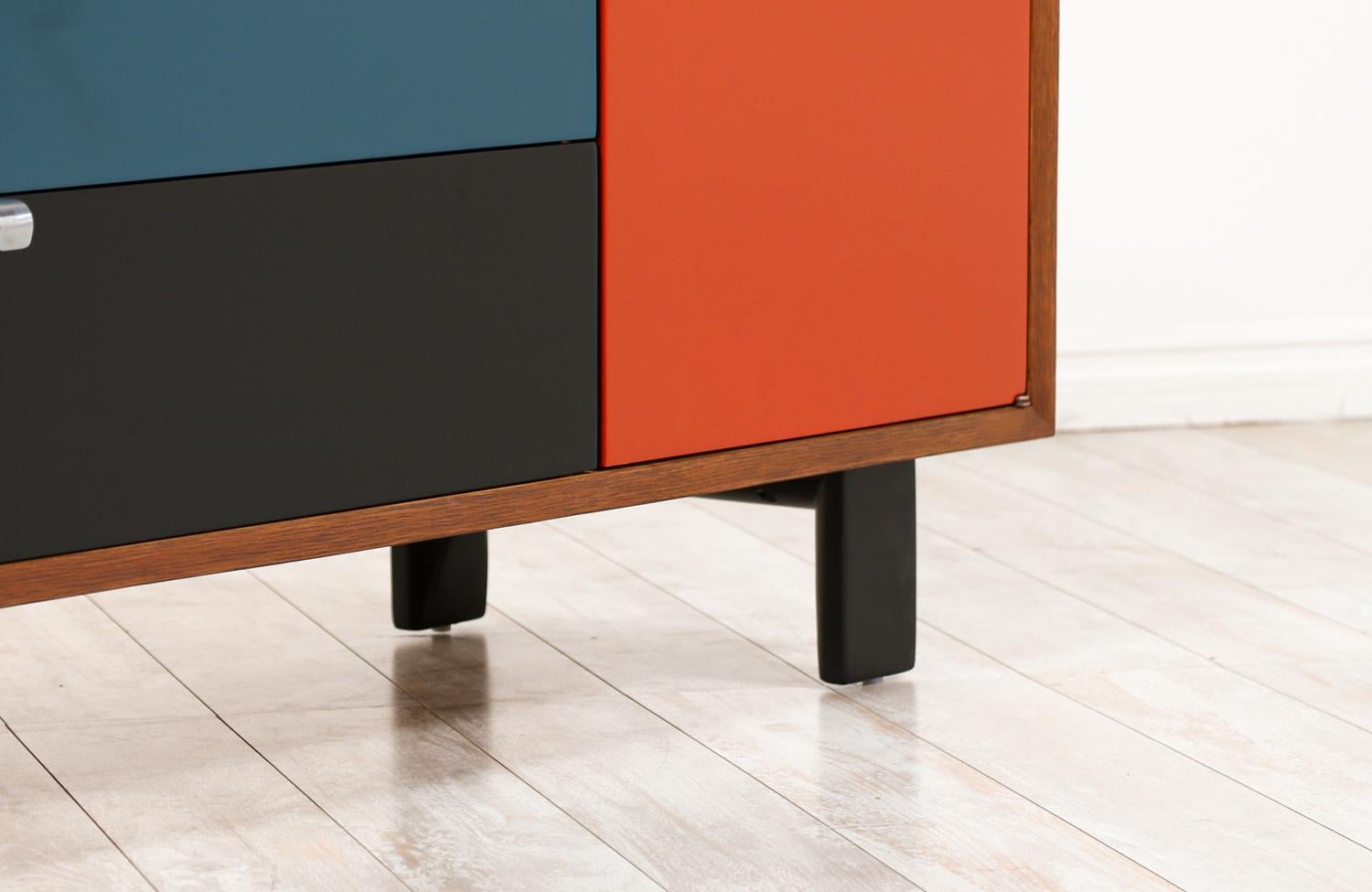 American George Nelson Multi-Color Lacquered Credenza for Herman Miller