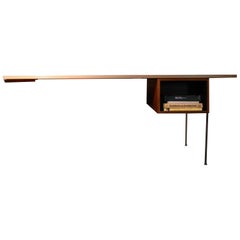 Retro George Nelson "Omni" Wall-Mounted Walnut Modular Desk Unit, USA