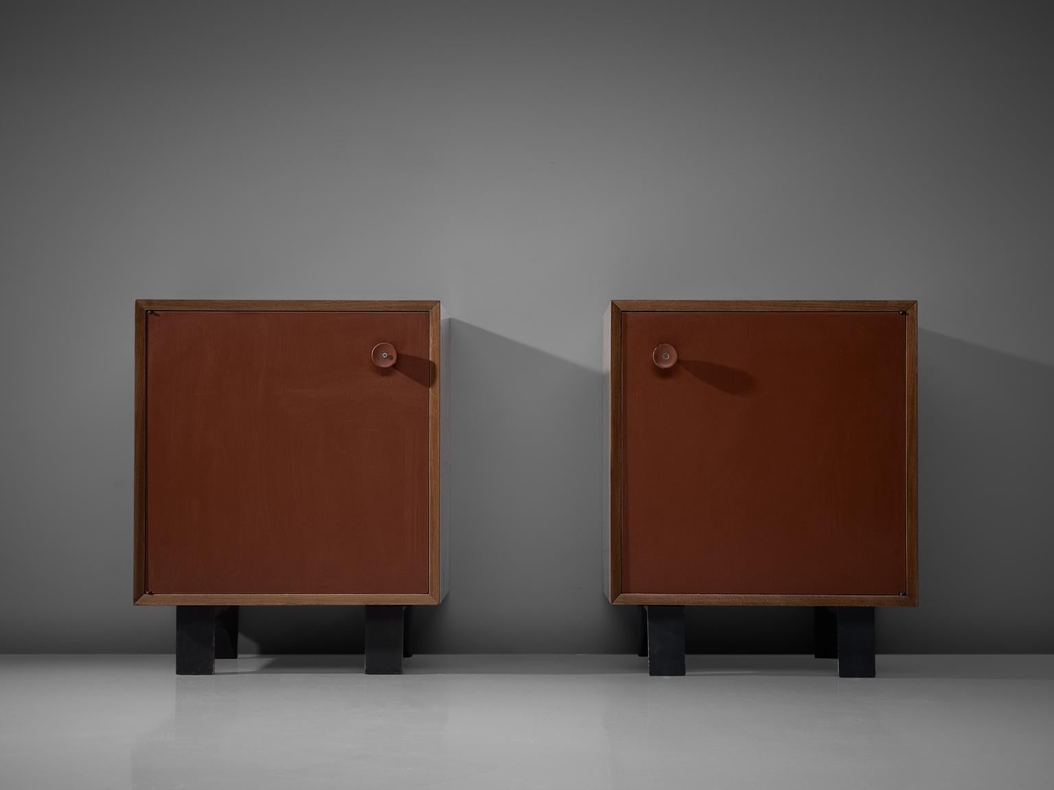 George Nelson Pair of Red Cabinets (amerikanisch)