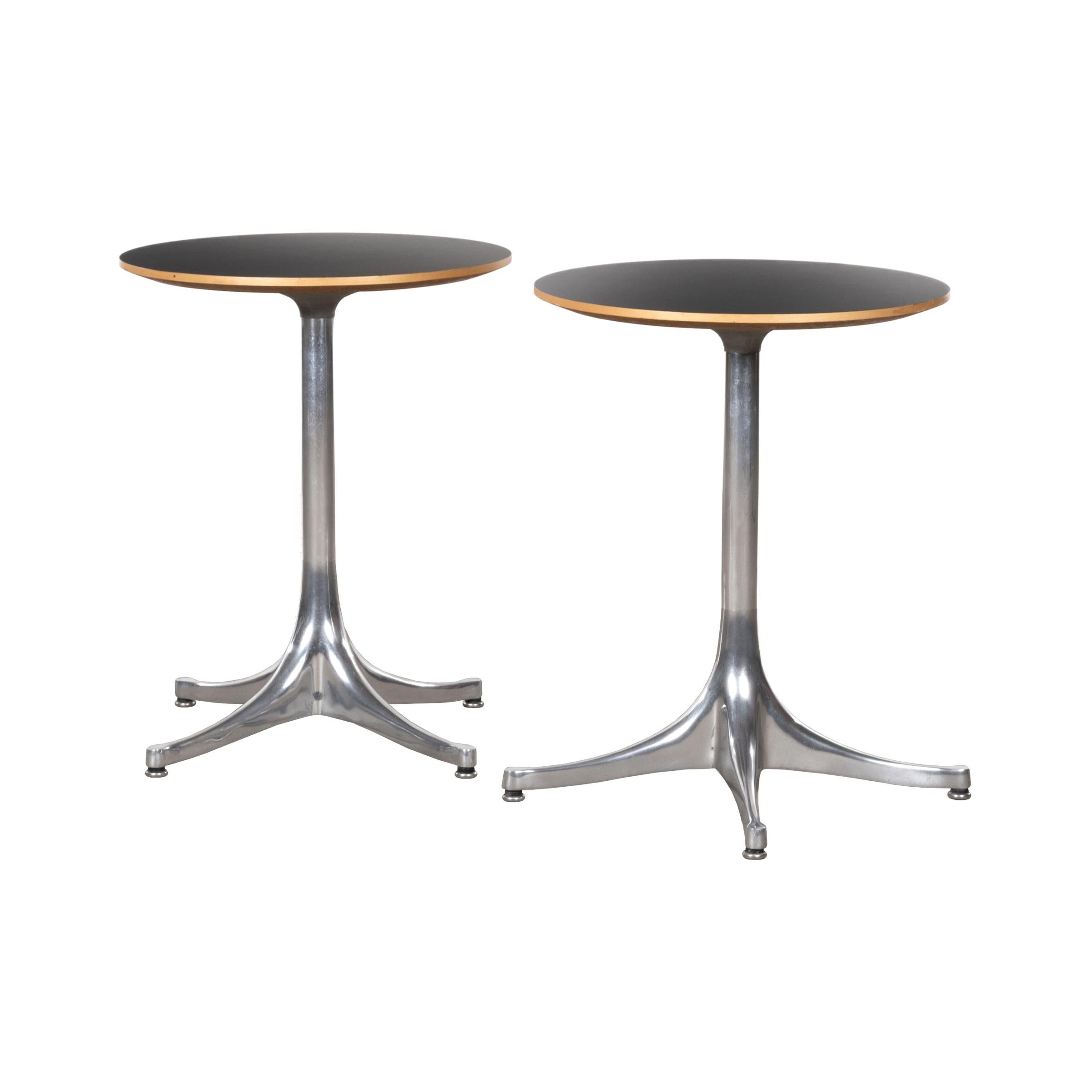 George Nelson Pedestal Table Model 5451 in Aluminum and Black for Herman Miller
