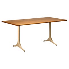 George Nelson Pedestal Table with Oak table top for Herman Miller and Vitra