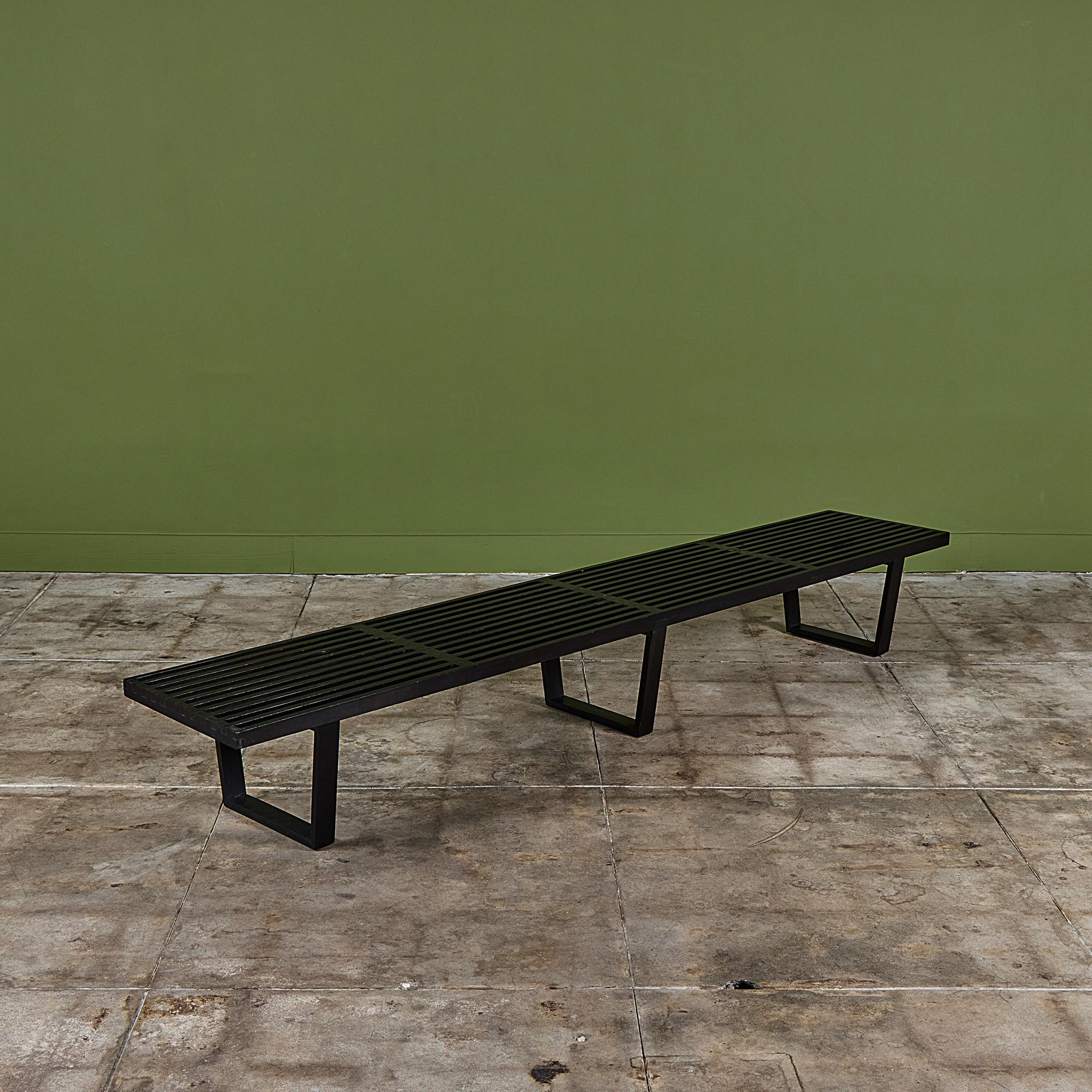 George Nelson Platform Bench from Herman Miller. Originally designed and produced in 1946, this was a part of Nelson’s first collection for Herman Miller and is one of his most enduring designs. This bench is timeless and always sought after.
