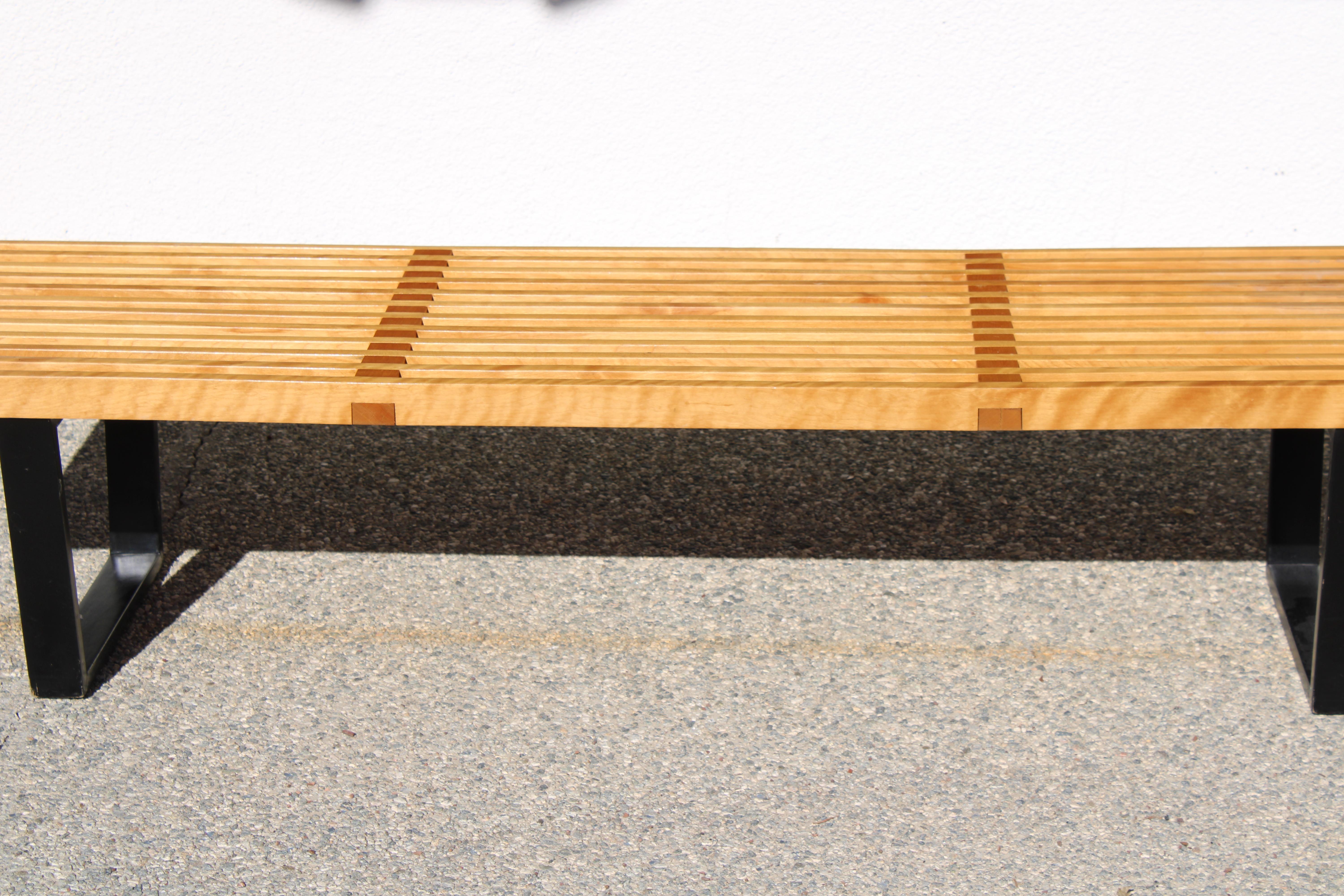 George Nelson platform bench for Herman Miller, Michigan. Bench measures 68.25