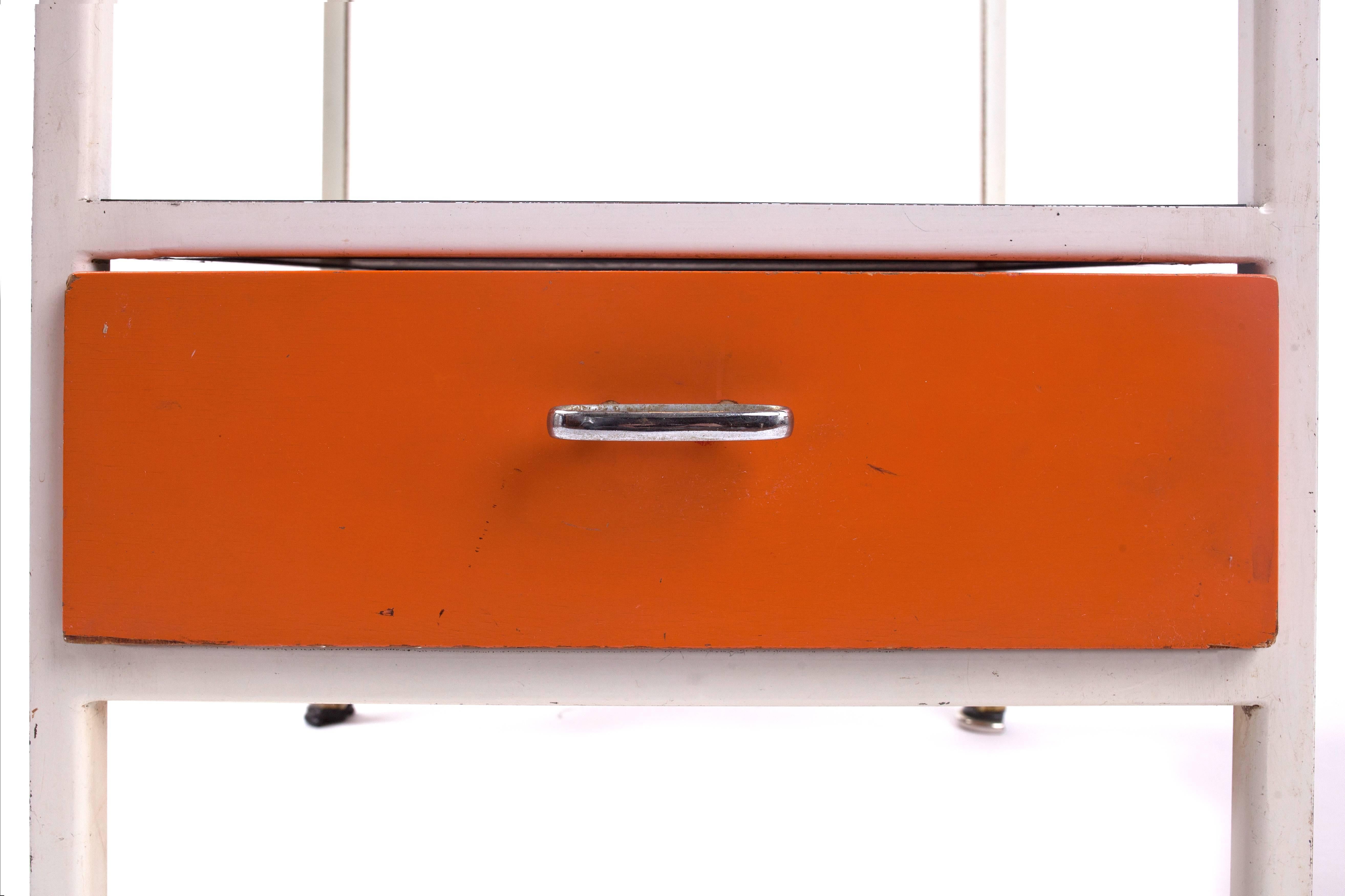 George Nelson Playful Geometric Steelframe Nightstand, 1950s In Good Condition In New York, NY