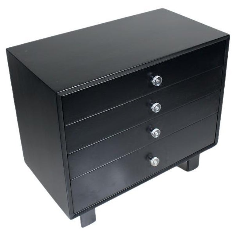 George Nelson Black Enameled Mahogany 4 Drawer Dresser, 1950's For Sale at 1stDibs George Nelson Black Enameled Mahogany 4 Drawer Dresser, 1950's For Sale at 1stDibs