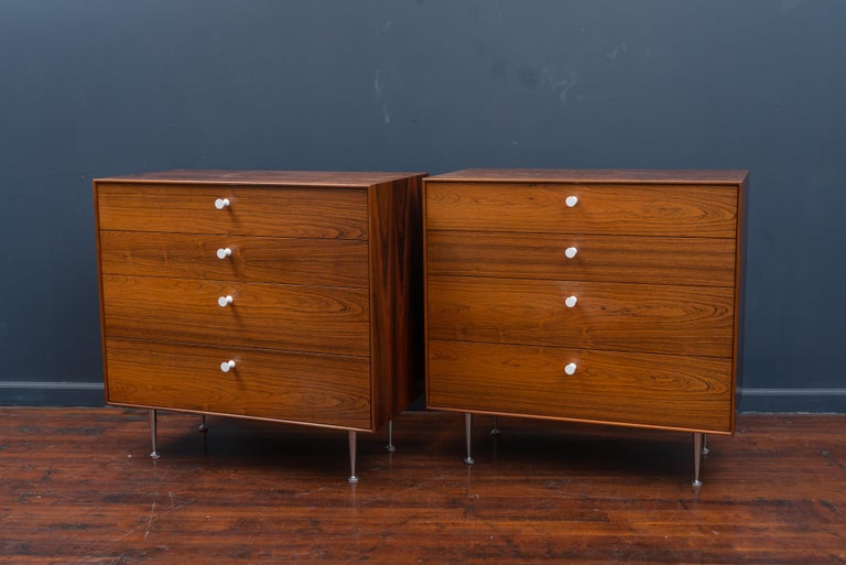Pair of original grain matched George Nelson design rosewood 