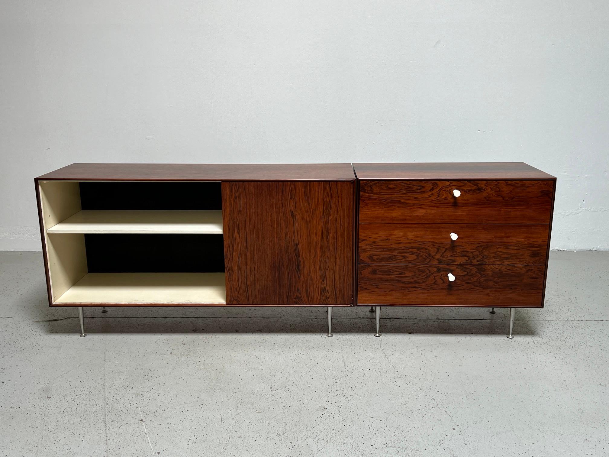 George Nelson - Mobile con bordo sottile in legno di palissandro in vendita 9