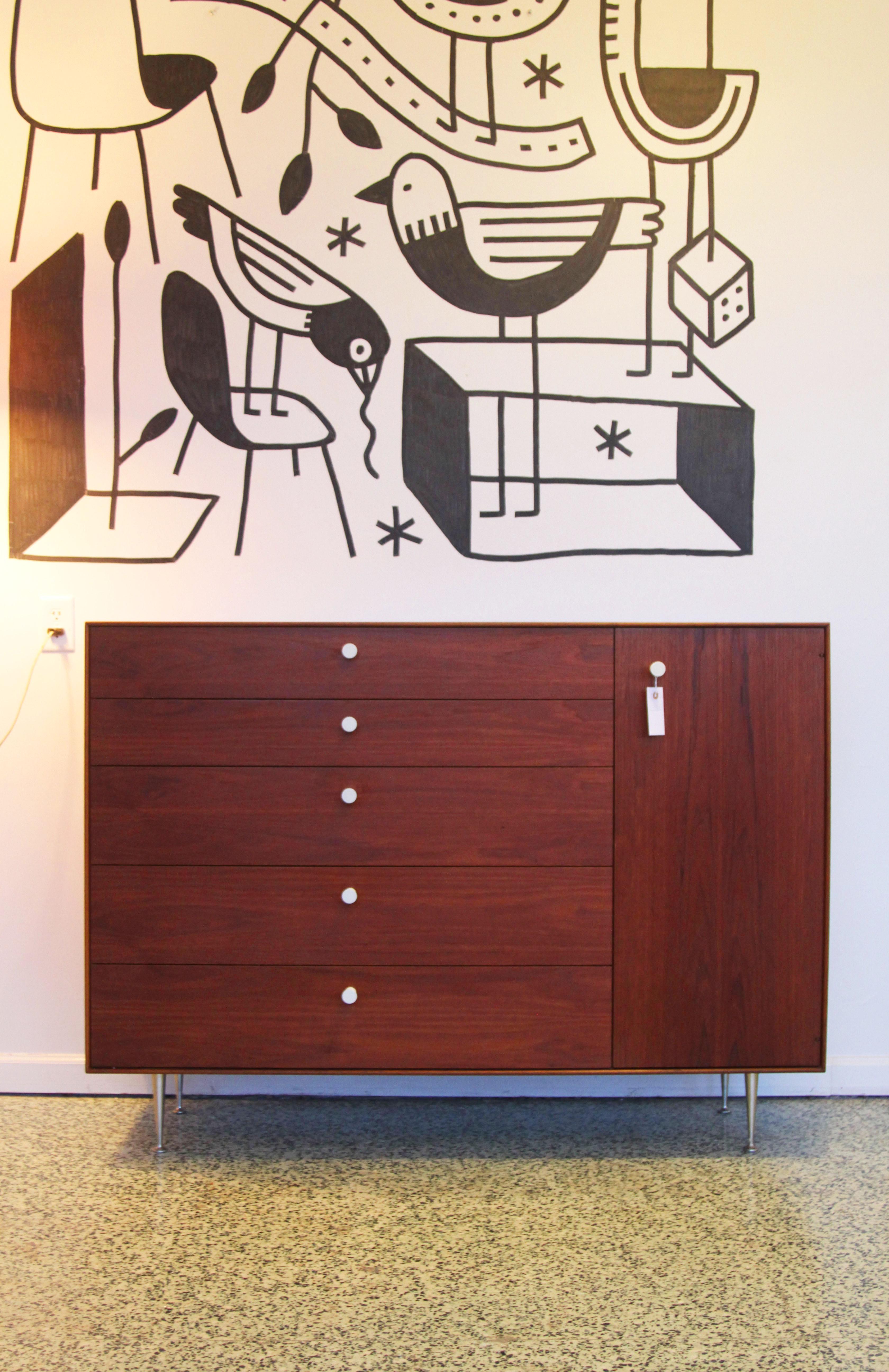 Mid-Century Modern Pair George Nelson Rosewood Thin Edge Prototype Chest Dresser Herman Miller For Sale