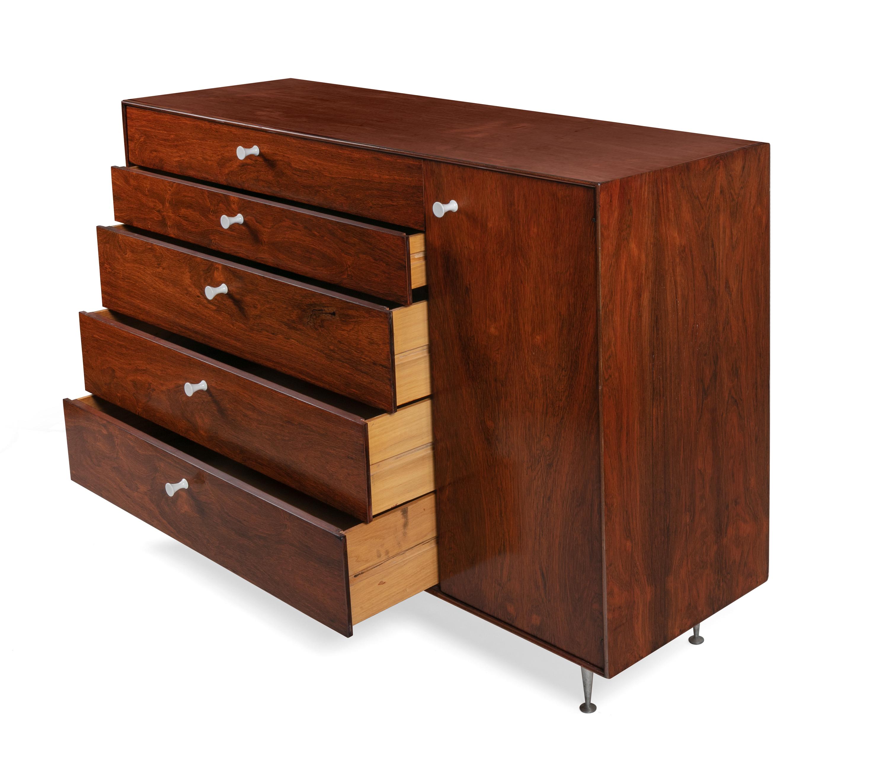 American George Nelson Rosewood Thin Edge Chest of Drawers/Cabinet, Herman Miller, 1950s